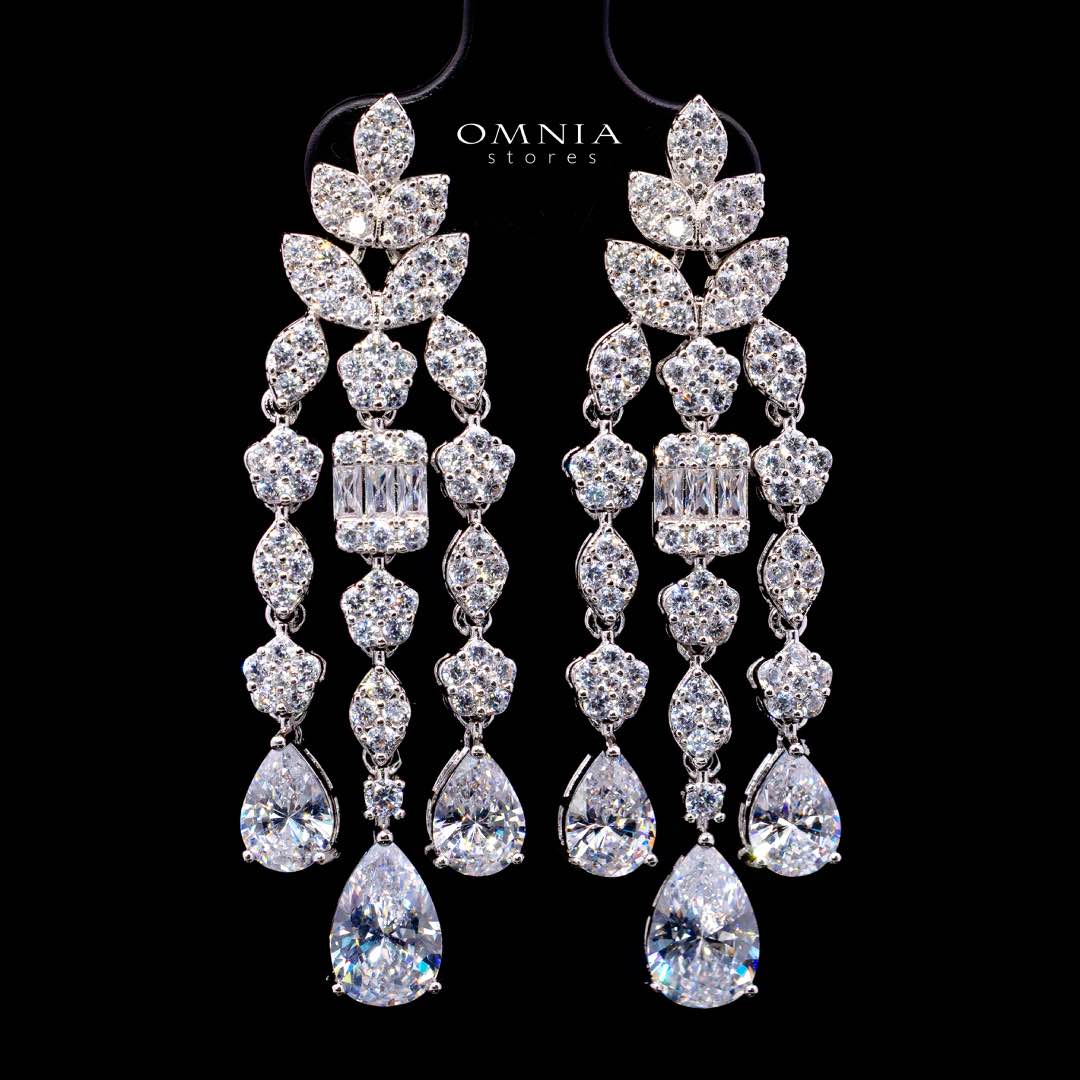 Omnia Adelita White Luxury Bridal Full Set in High Quality Zircon Stone Rhodium Plated