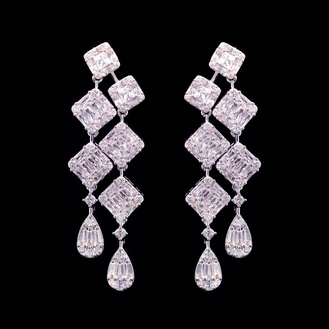 Omnia Kacey White Pearl Luxury Bridal Full Set in High Quality Zircon Stone Premium Rhodium Plated