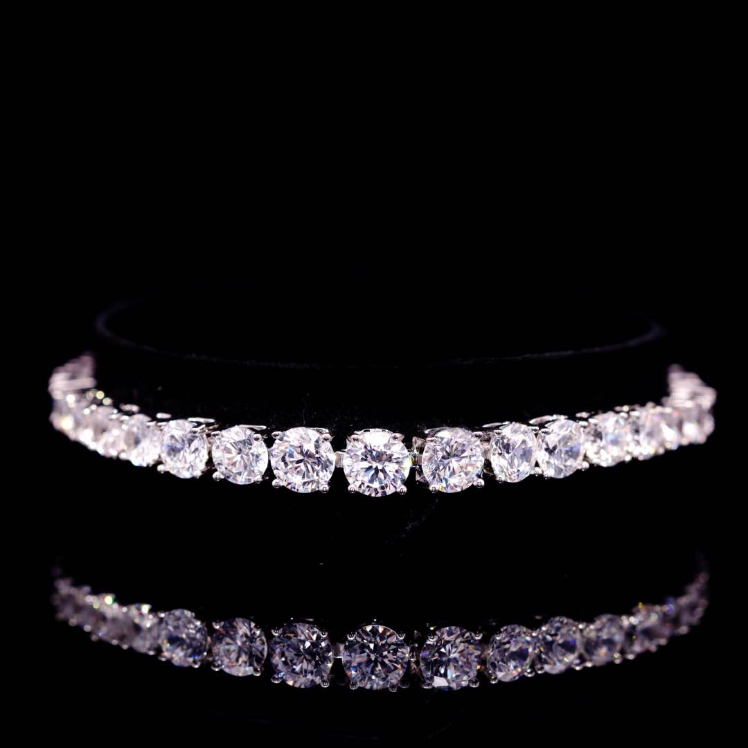 Omnia Huda White Luxury Bridal Full Set in High Quality Zircon Stone Premium Rhodium Plated