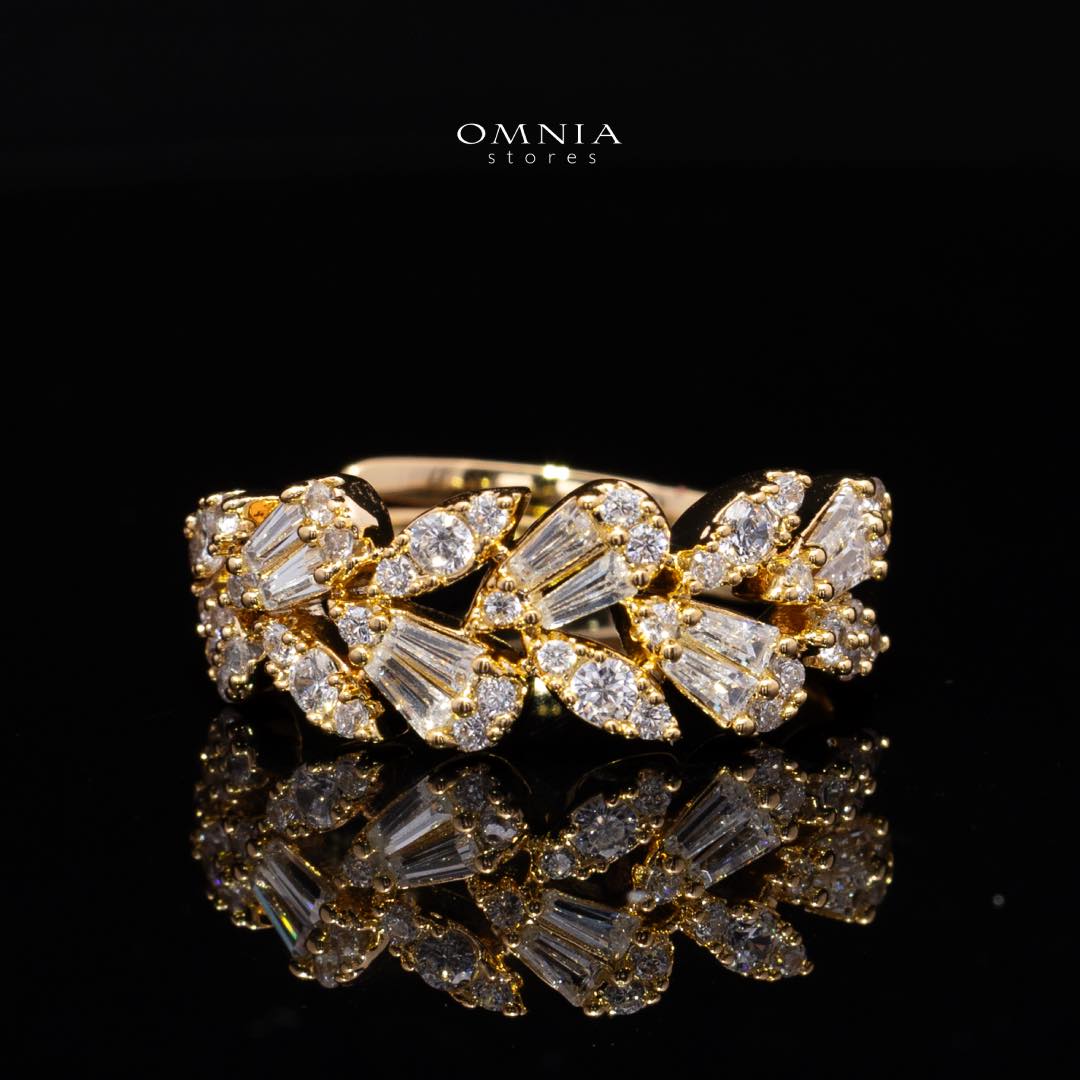 Omnia Aseel Gold Bridal Full Set Accessories in High Quality Zircon Stone Rhodium Plated