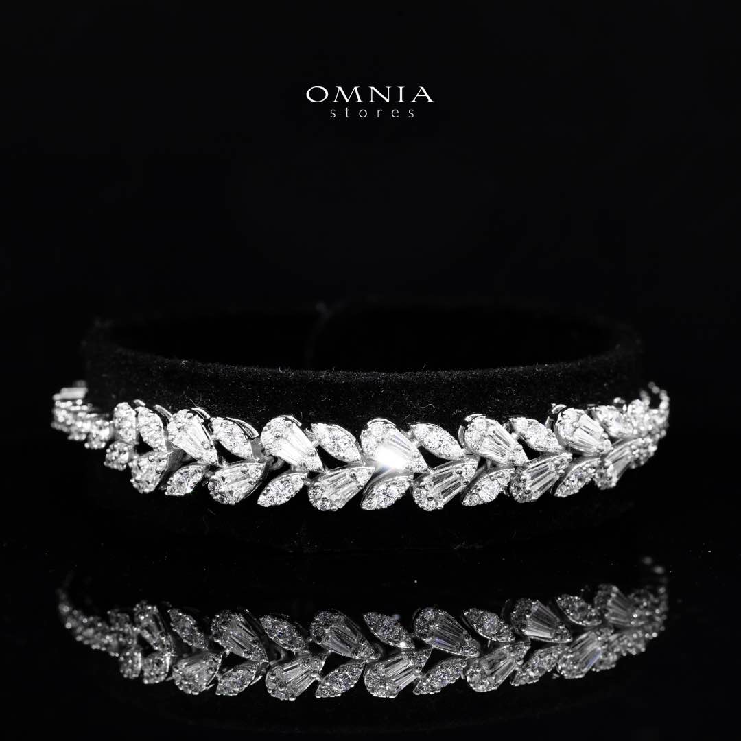Omnia Aseel White Luxury Bridal Full Set in High Quality Zircon Stone Premium Rhodium Plated