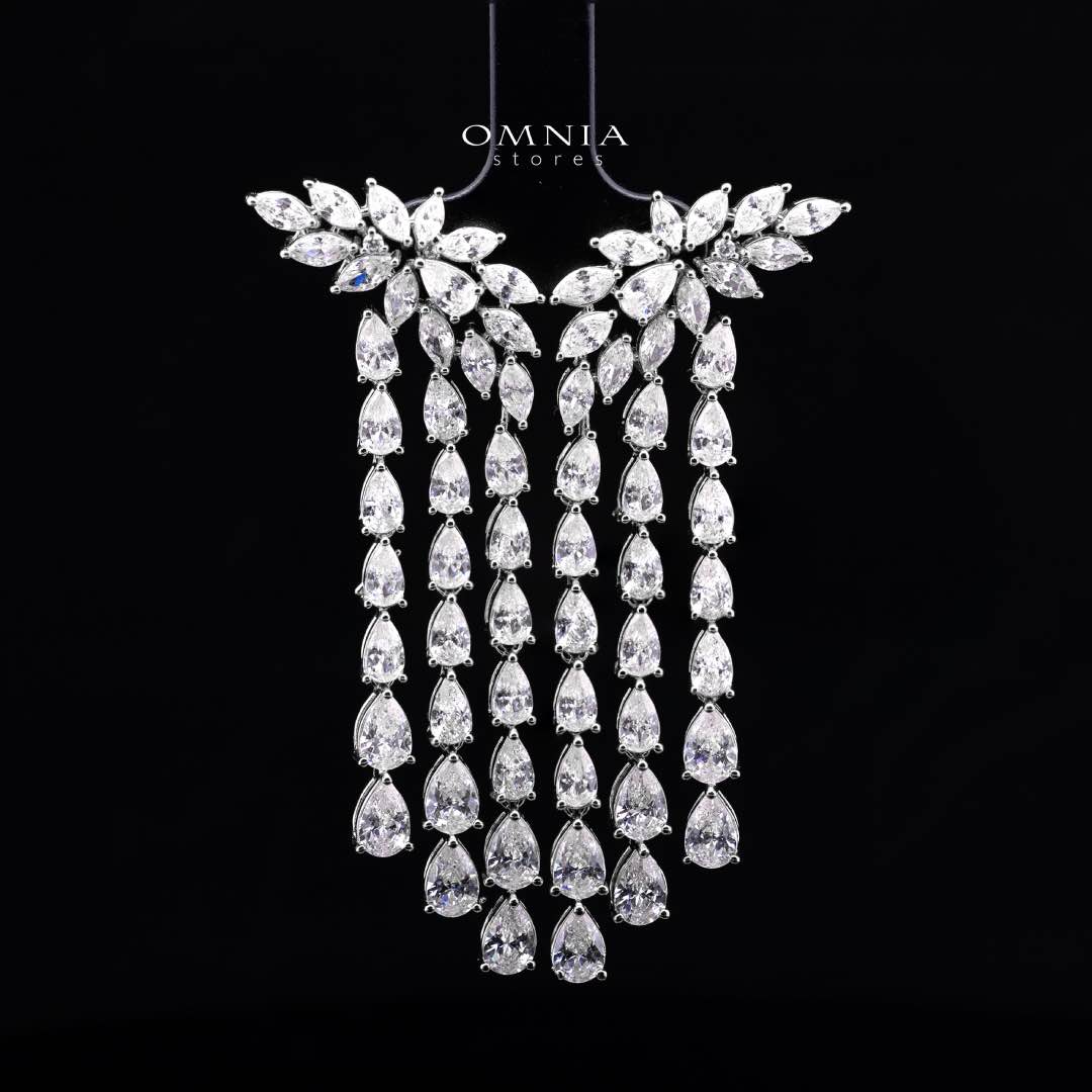 Omnia Rahaf White Luxury Bridal Full Set in High Quality Zircon Stone Rhodium Plated