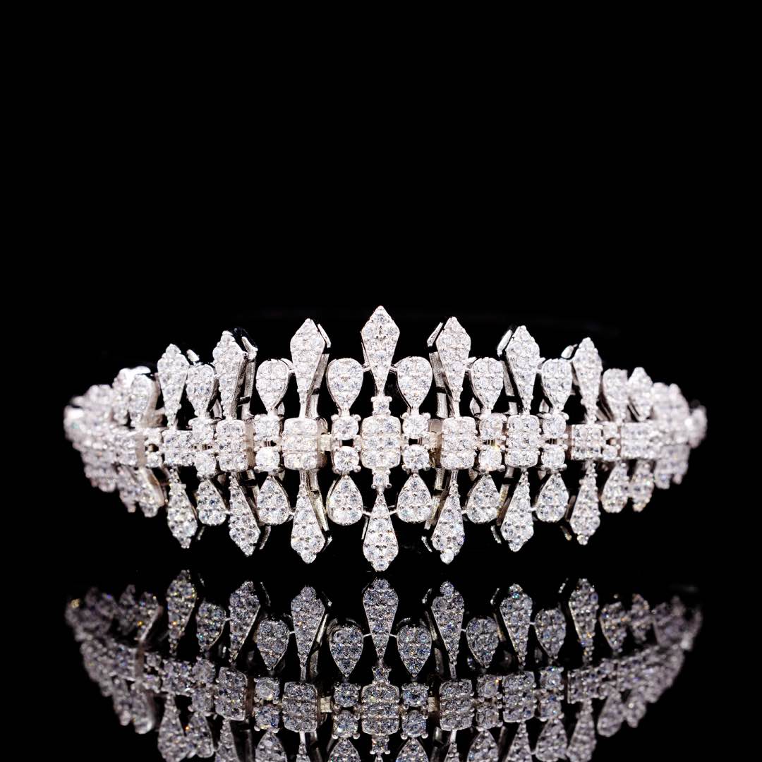 Omnia Ahlina White Bridal Full Set in High Quality Zircon Stone Premium Rhodium Plated