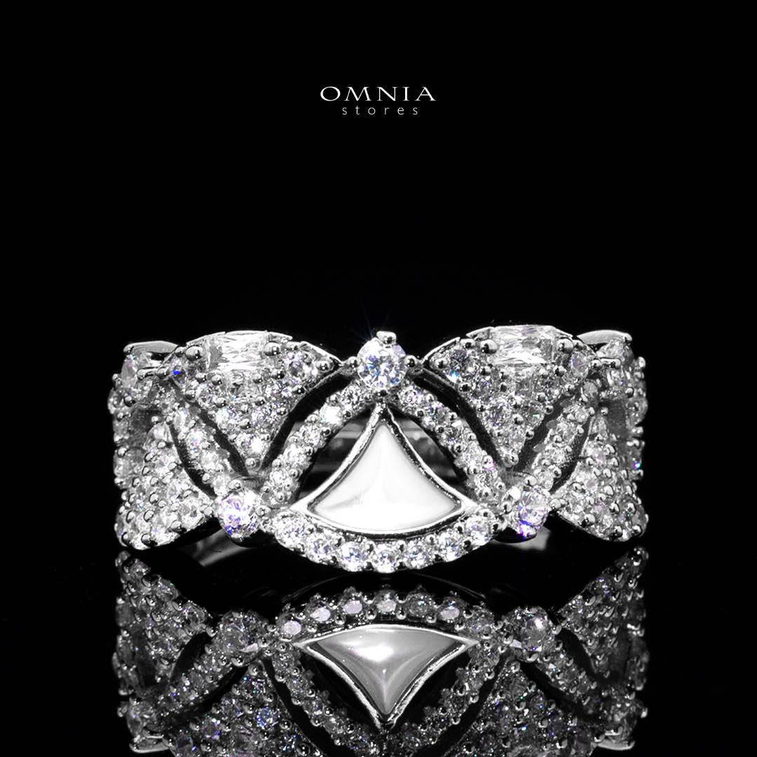 Omnia Bita White Bridal Full Set in High Quality Zircon Stone in Rhodium Plated (only 17 cm available in ksa)