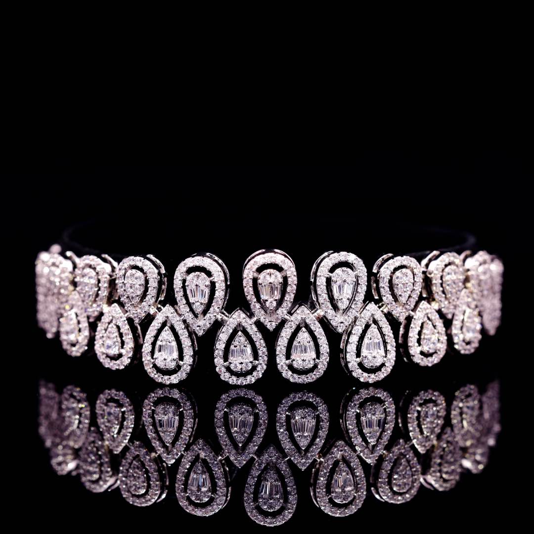 Omnia Kanzah Luxury Bridal White Full Set in High Quality Zircon Stone Premium Rhodium Plated