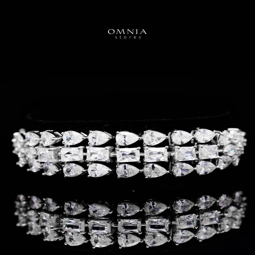 Omnia Carina White Luxury Bridal Full Set in High Quality Zircon Stone Premium Rhodium Plated