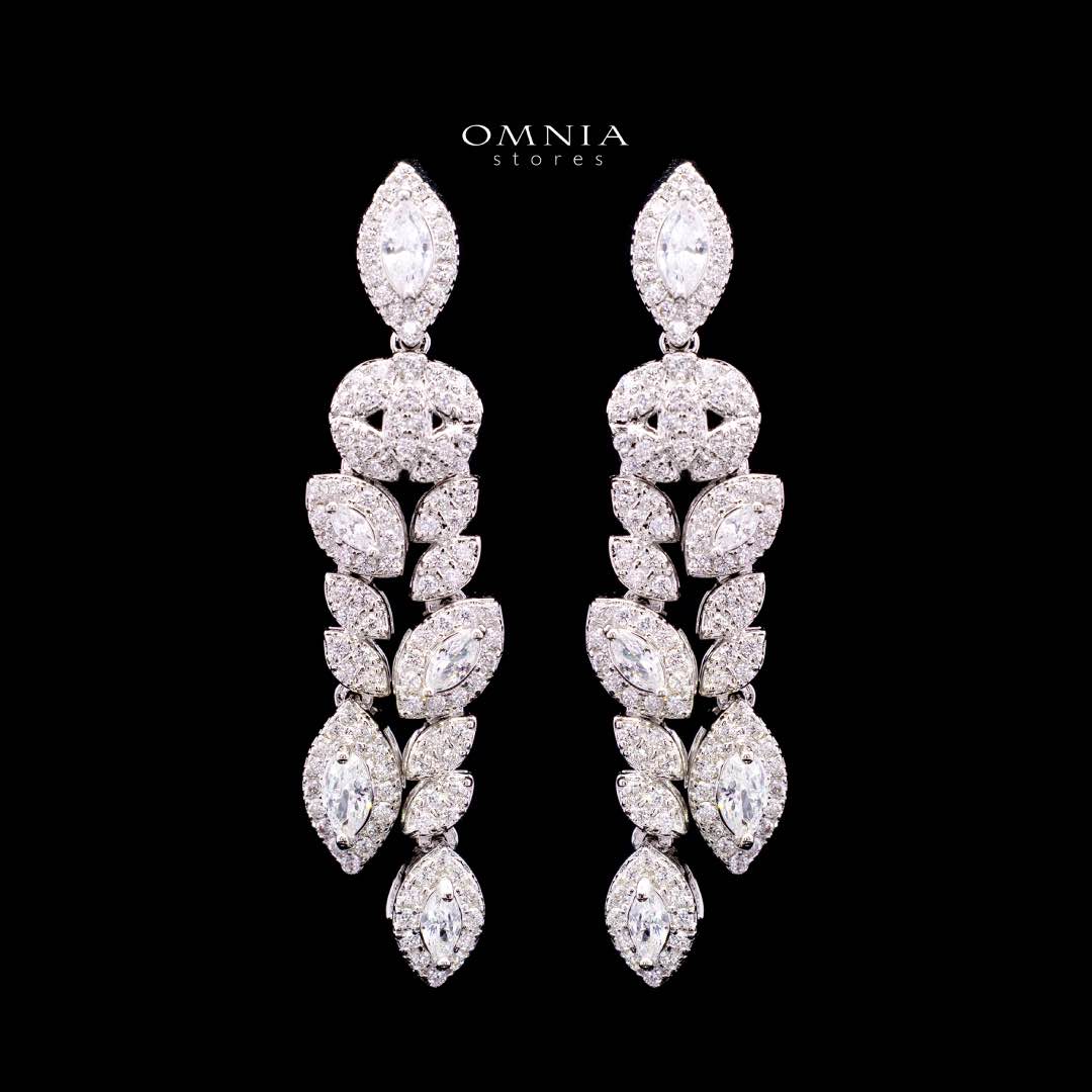 Omnia Nada White Bridal Full Set in High Quality Zircon Stone Premium Rhodium Plated