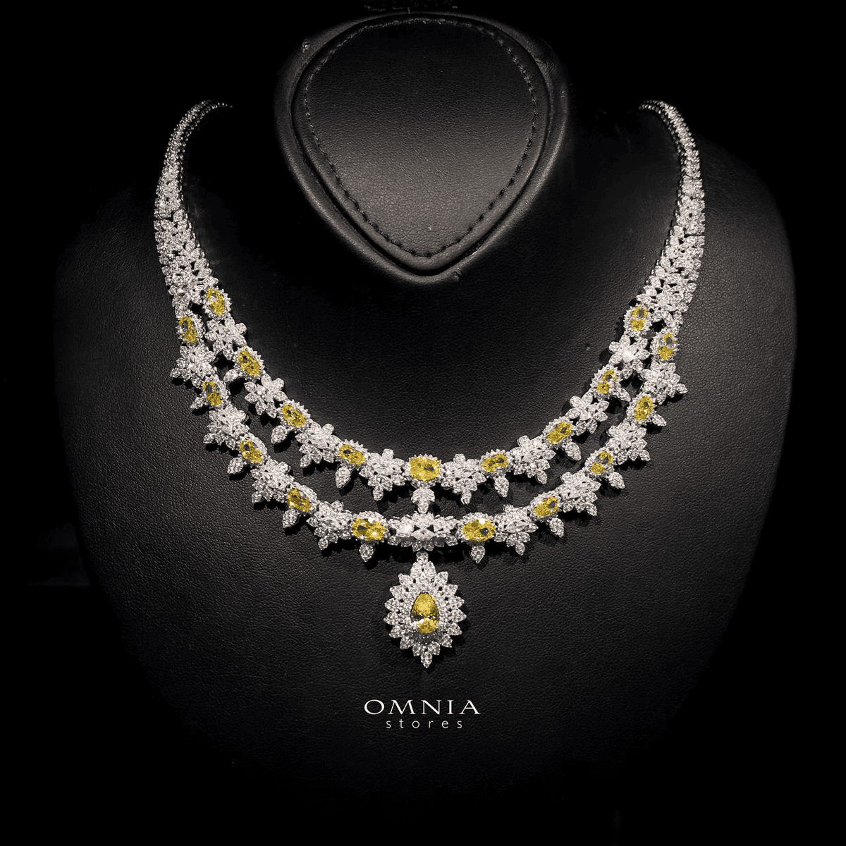 Omnia Osha Yellow Bridal Full Set in 925 Silver High Quality Simulated Diamonds - OMNIASTORES UAE