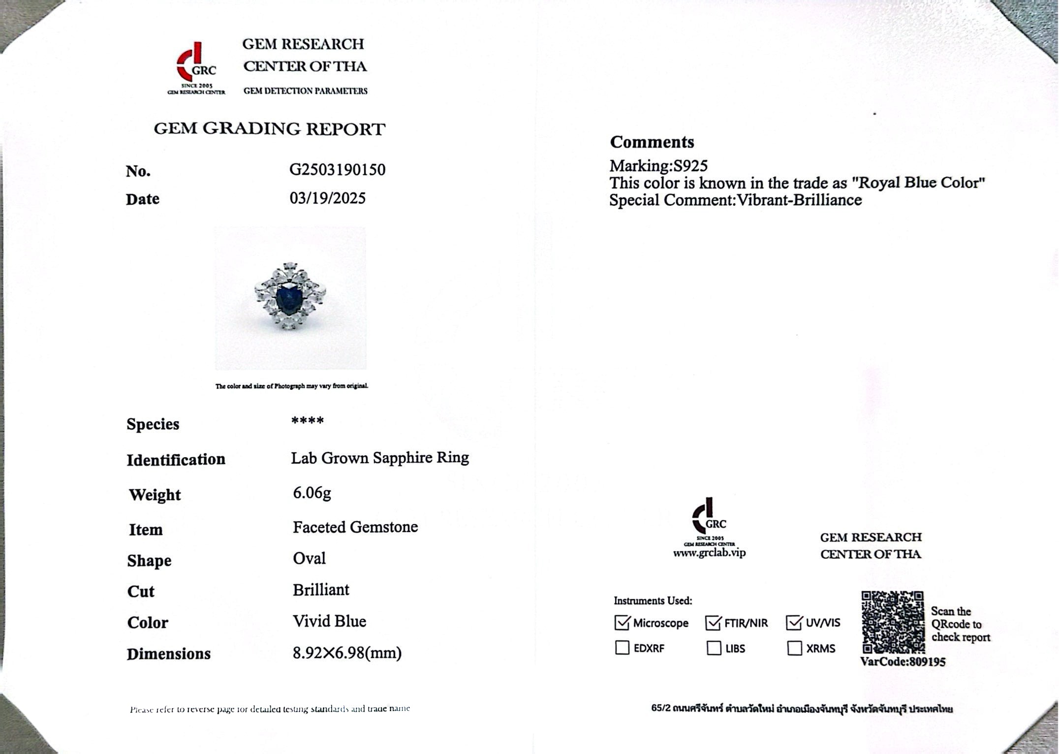 Omnia Hibah Blue Ring 92.5 Silver Certified in High Quality Lab Grown Sapphire Stone - OMNIASTORES UAE