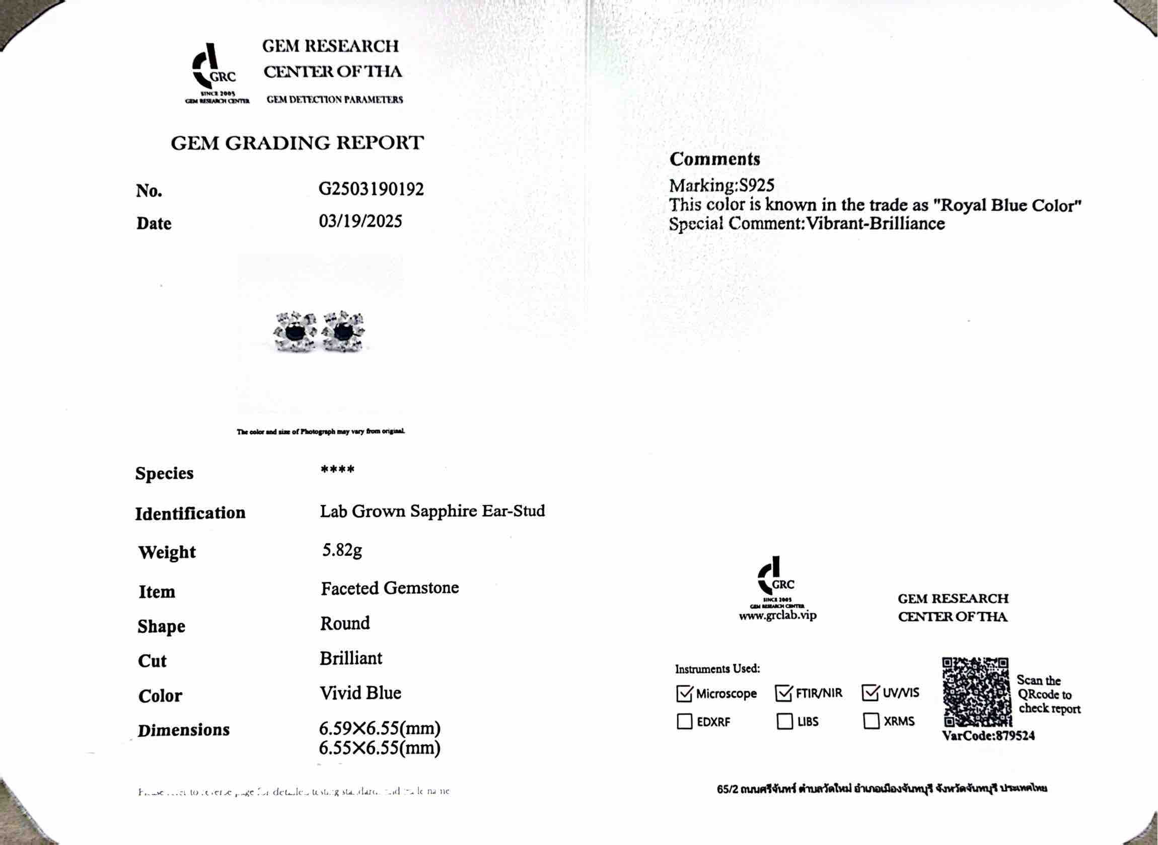 Omnia Jinan Blue Earrings 925 Silver Certified in High Quality Lab Grown Sapphire Stone - OMNIASTORES UAE