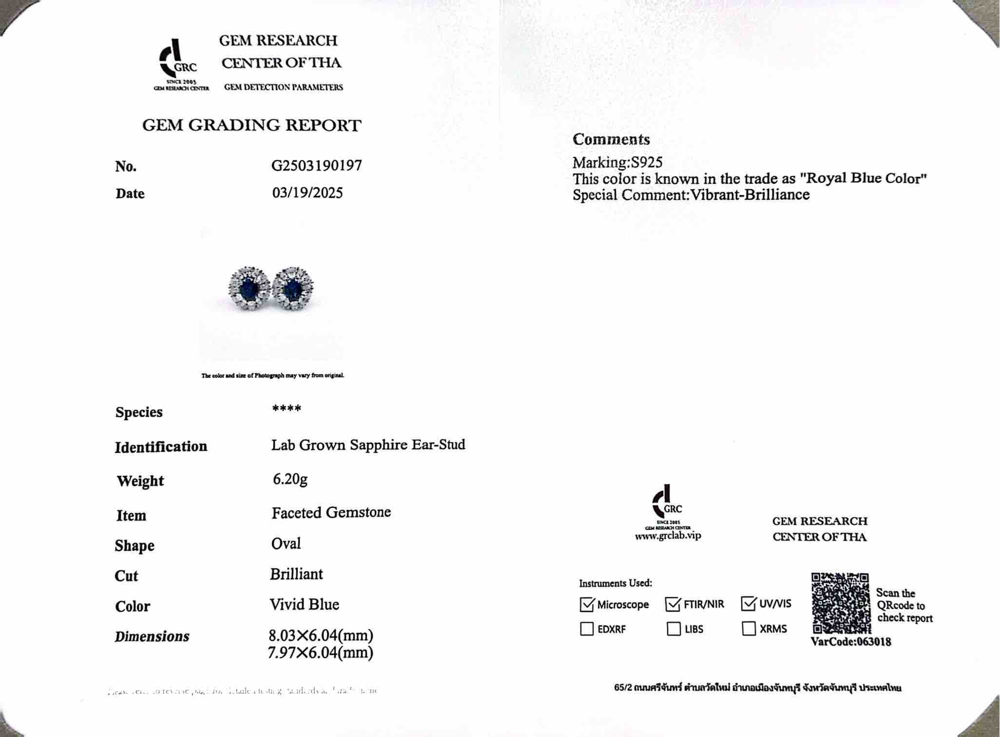 Omnia Jumana Blue Earrings 925 Silver Certified in High Quality Lab Grown Sapphire Stone - OMNIASTORES UAE