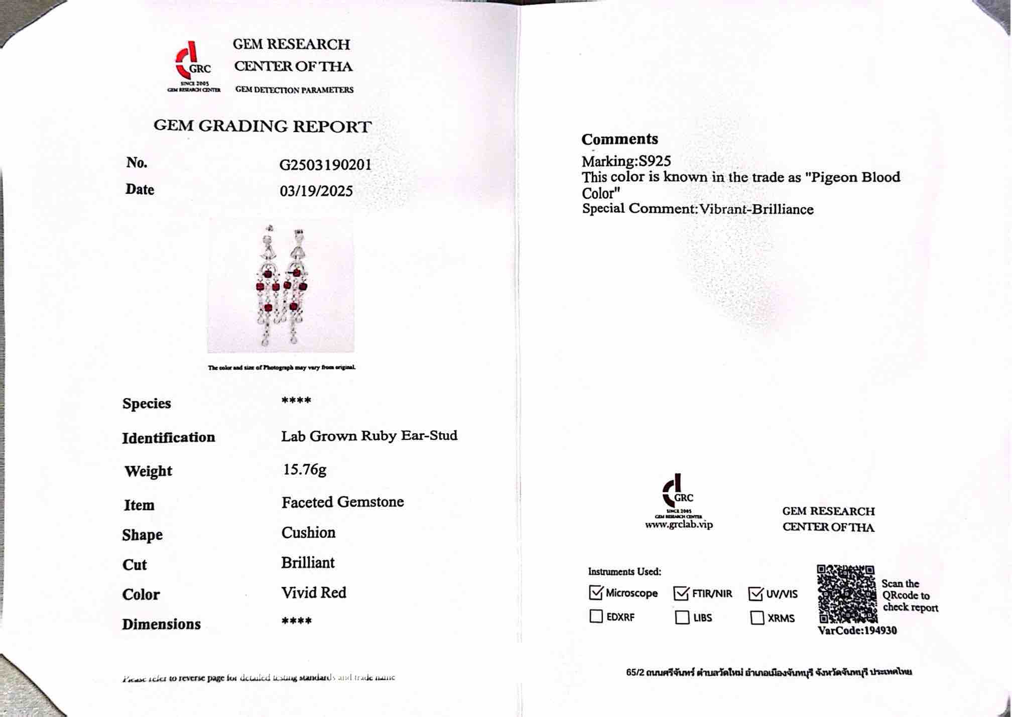 Omnia Khadija Red Drop Earrings 925 Silver Certified in High Quality Lab Grown Ruby Stone - OMNIASTORES UAE
