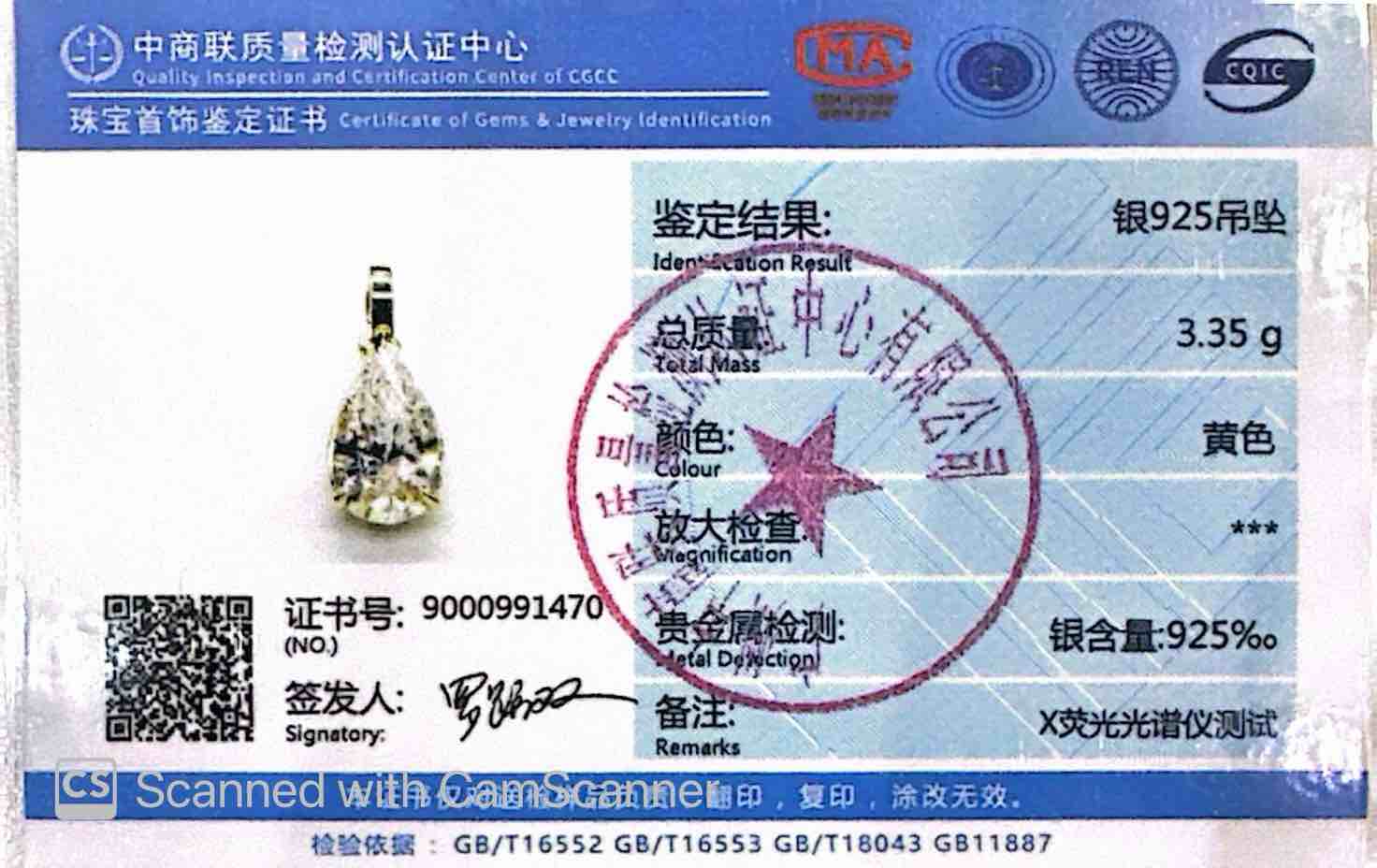 Omnia Anila Golden and White Pear Peandant Necklace In 925 Silver High Quality Certified Lab Crafted Stones - OMNIASTORES UAE