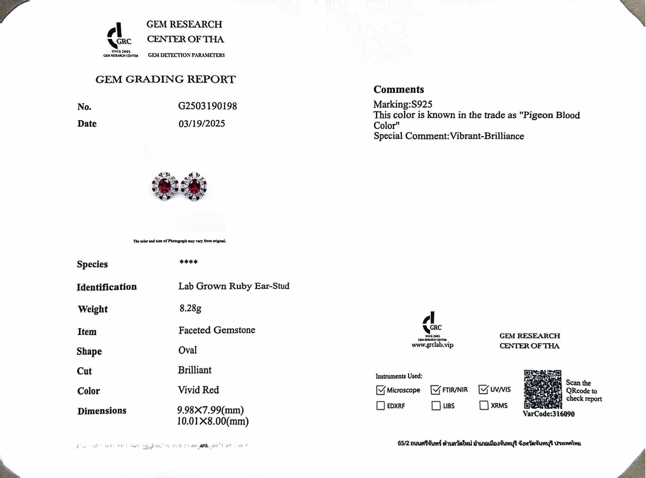 Omnia Kamilah Red Earrings 925 Silver Certified in High Quality Lab Grown Ruby Stone - OMNIASTORES UAE