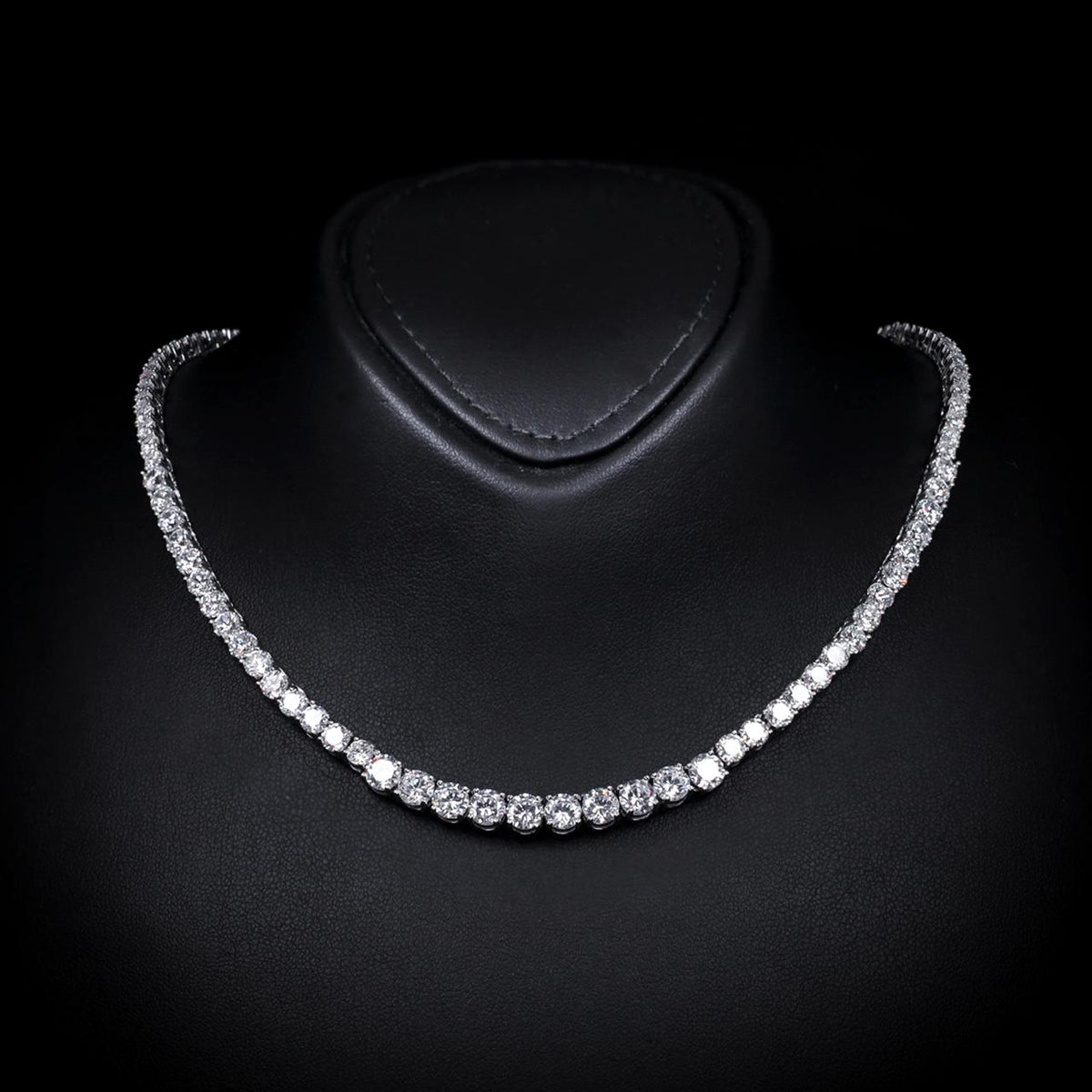 Carissa White Bridal Necklace in 925 Sterling Silver with High-Quality Simulated Diamonds