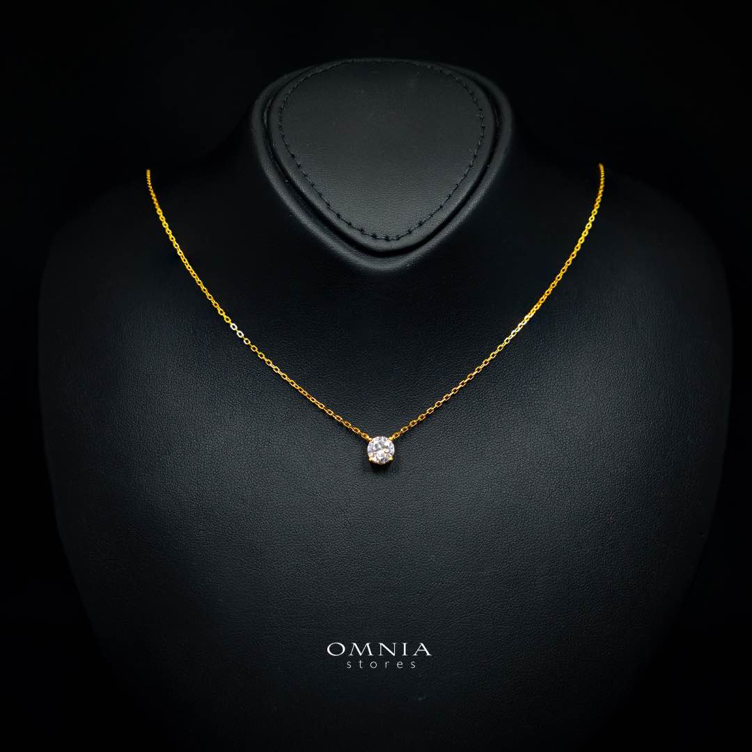 Emira Gold White Moissanite Stone PEndant Necklace With GRA Certified High Quality in 925 Silver 6.5mm 1Ct
