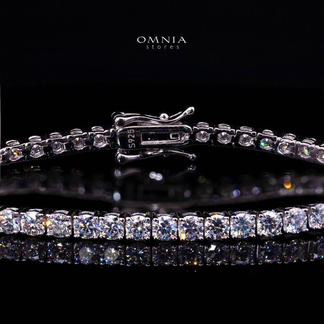 Rayhana White 3mm Tennis Bracelet with High-Quality Premium Moissanite, GRA Certificate, and Rhodium Plating in 925 Sterling Silver