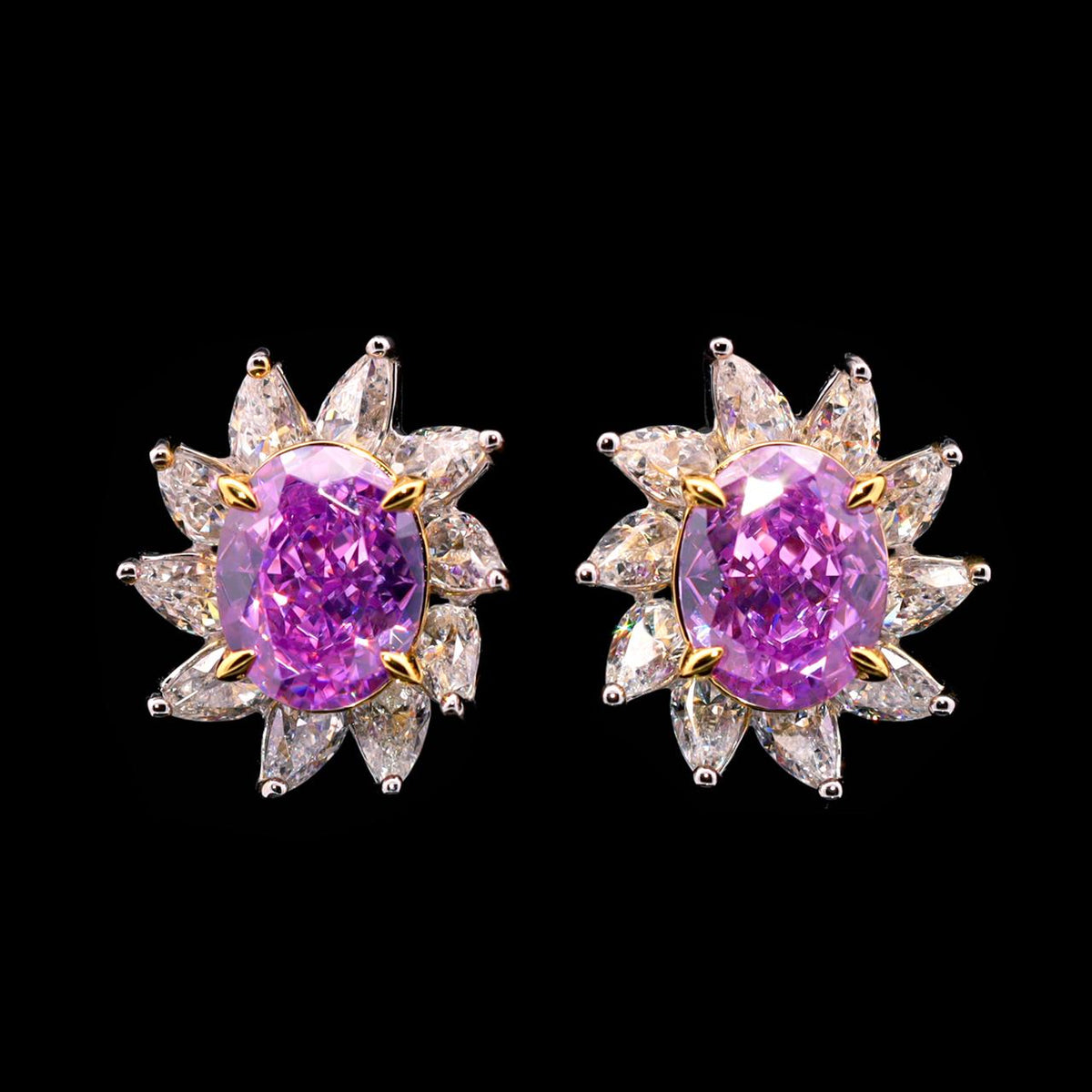Hayat Purple Earrings with Certificate | Simulated Diamonds in 925 Sterling Silver