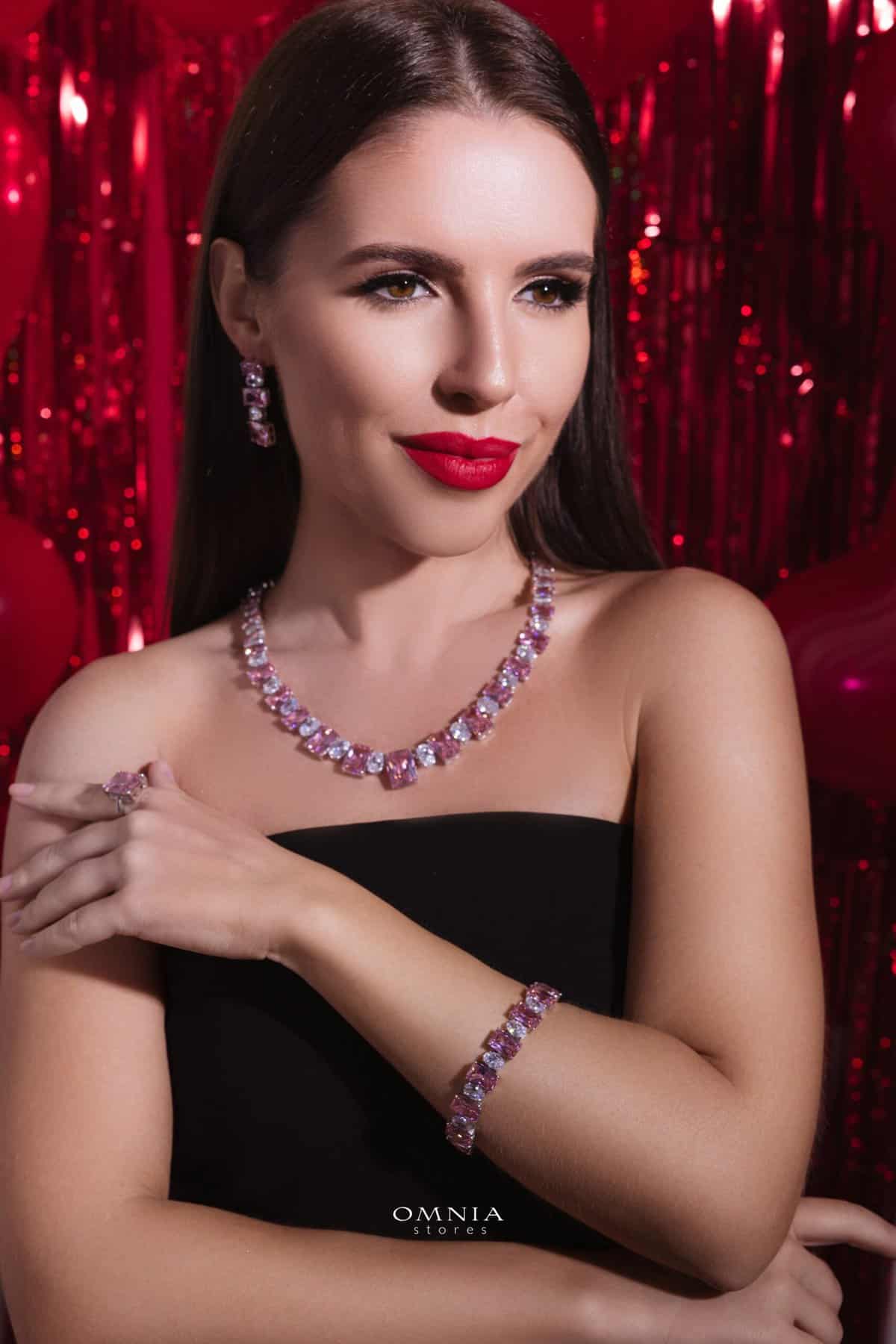 Omnia Amina Pink 925 Sterling Silver Set - OMNIASTORES UAE