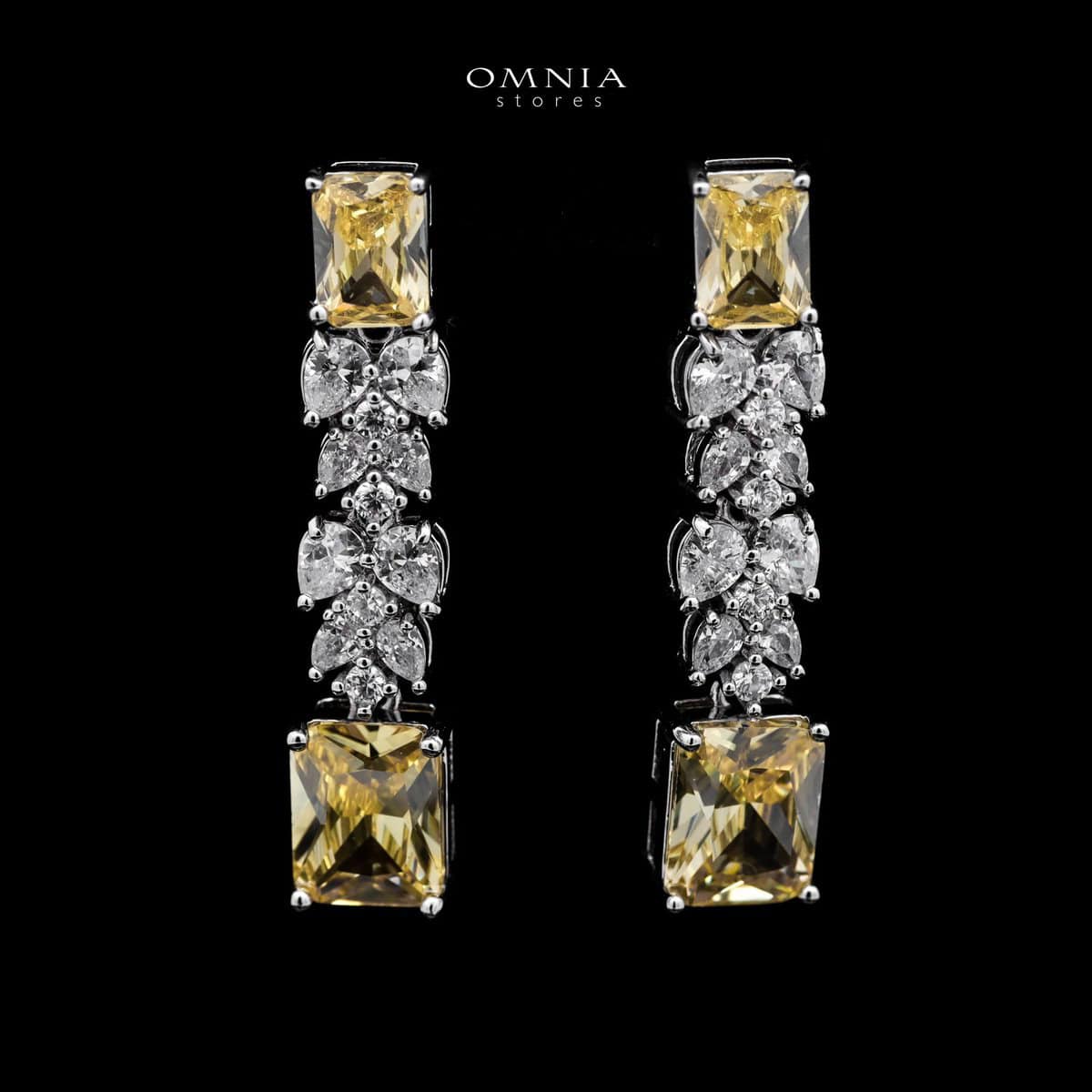 Omnia Amelia Yellow Bridal Full Set with Radiant and Pear-Cut High-Quality Simulated Diamonds - OMNIASTORES UAE