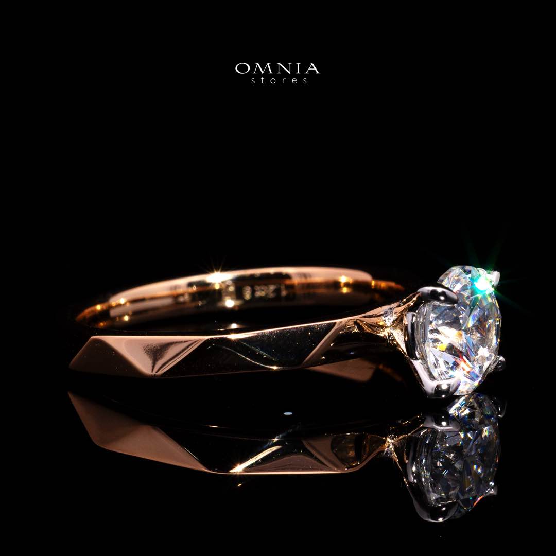 Omnia Maira Rose Gold Ring In 925 Silver High Quality Certified Lab Crafted Stones