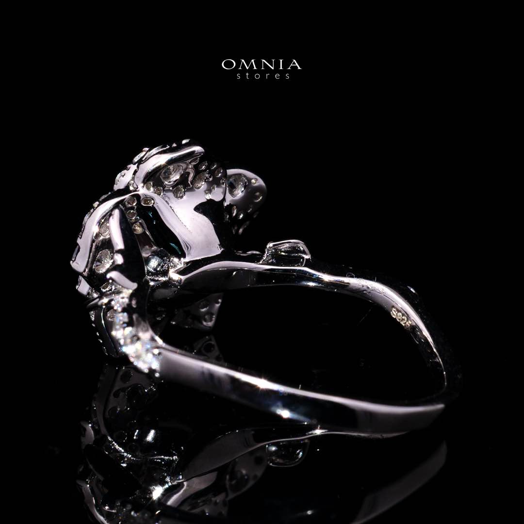 Omnia Haniya White Rose Ring In 925 Silver High Quality Certified Lab Crafted Stones
