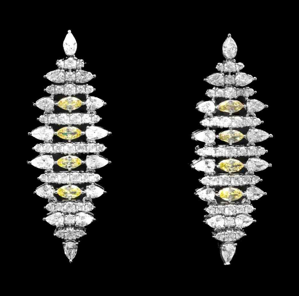 Omnia Lana Yellow Bridal Full Set in High Quality Zircon Stone Rhodium Plated - OMNIASTORES UAE