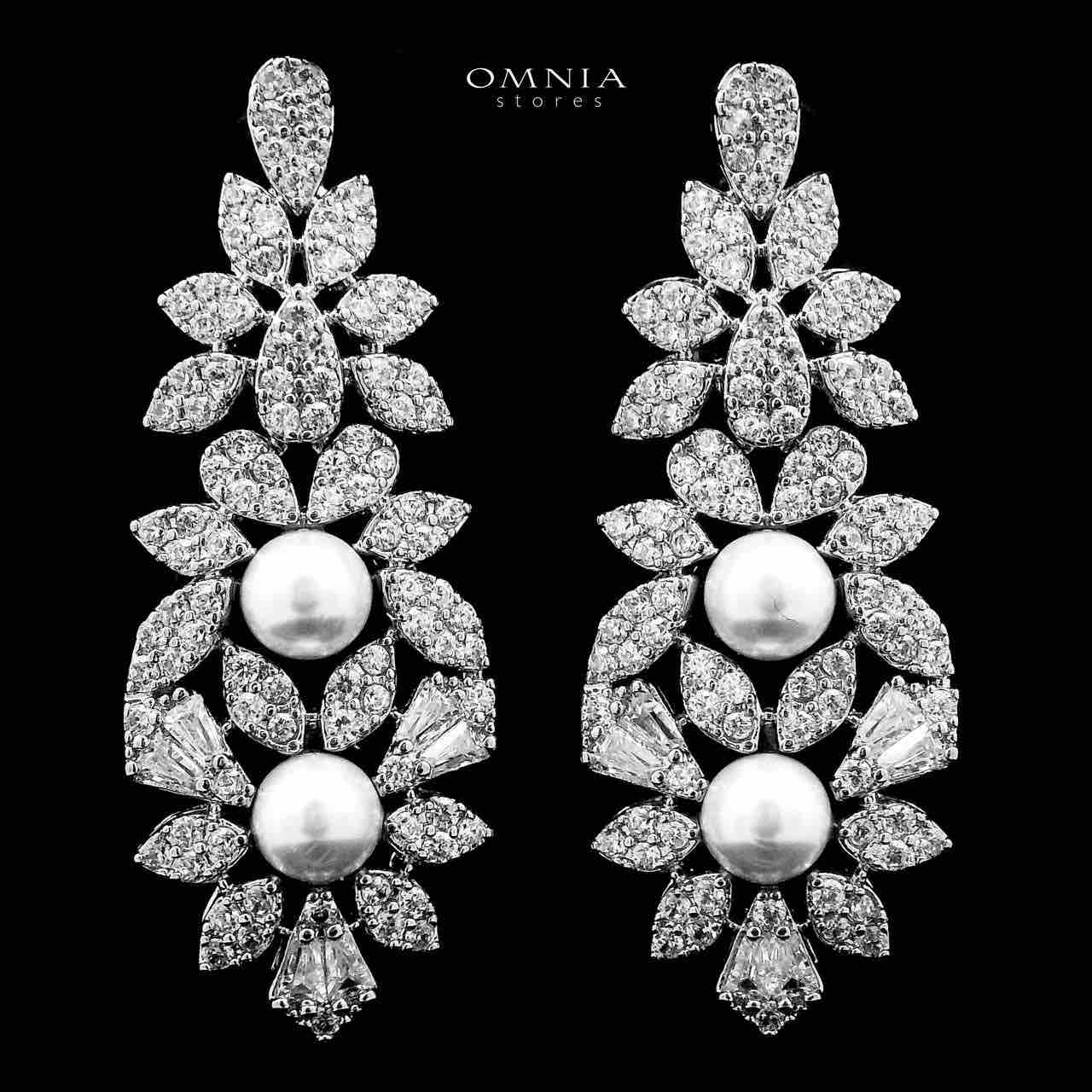 Omnia Maissa Bridal Full Set Accessories in High Quality Zircon Stone in Rhodium Plated - OMNIASTORES UAE