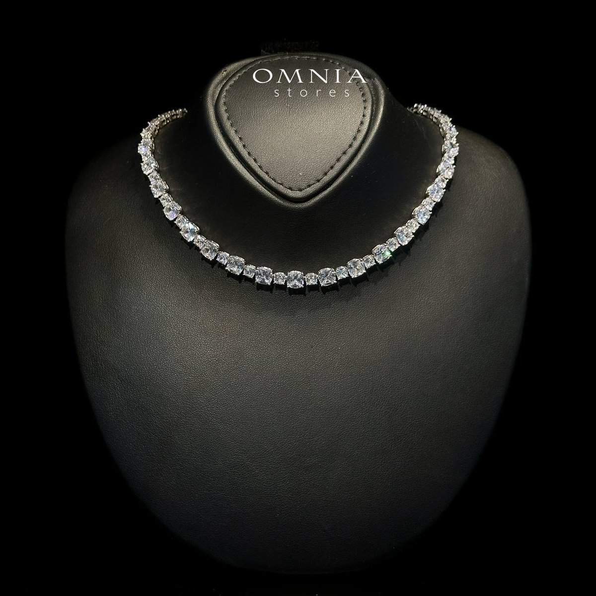 Omnia Amandine White Necklace 92.5 Silver in High Quality Simulated diamonds - OMNIASTORES UAE