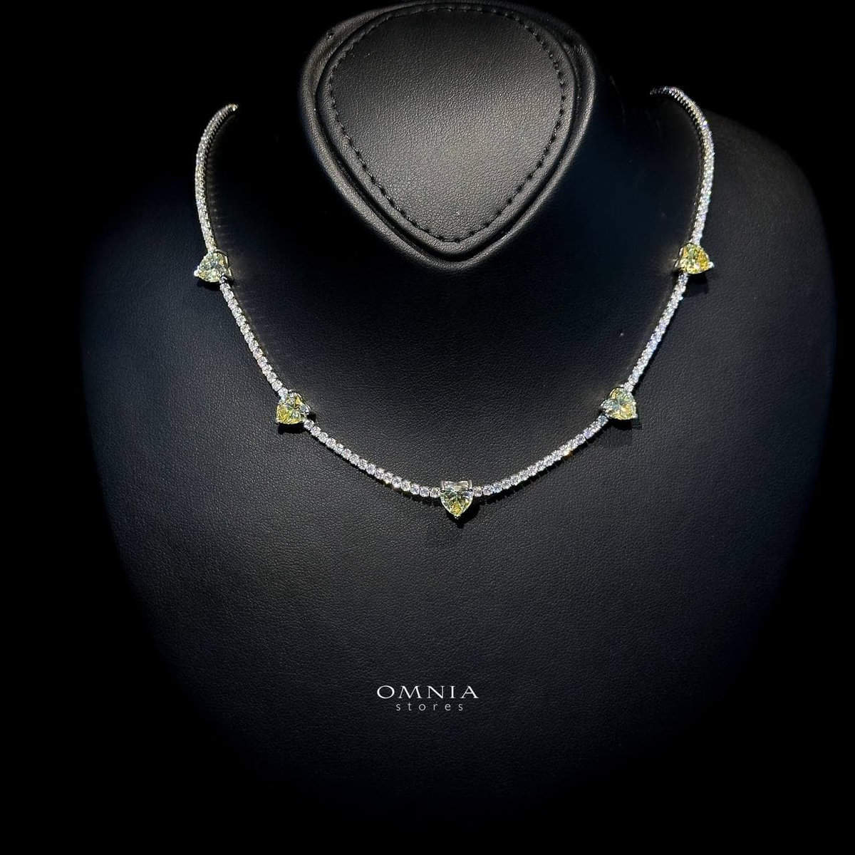 Omnia Louise Yellow Necklace 92.5 Silver In High Quality Simulated diamonds - OMNIASTORES UAE