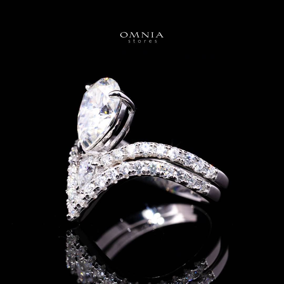 Katrin Pear-Cut Moissanite Ring 6x9mm (1.5CT) in 925 Sterling Silver
