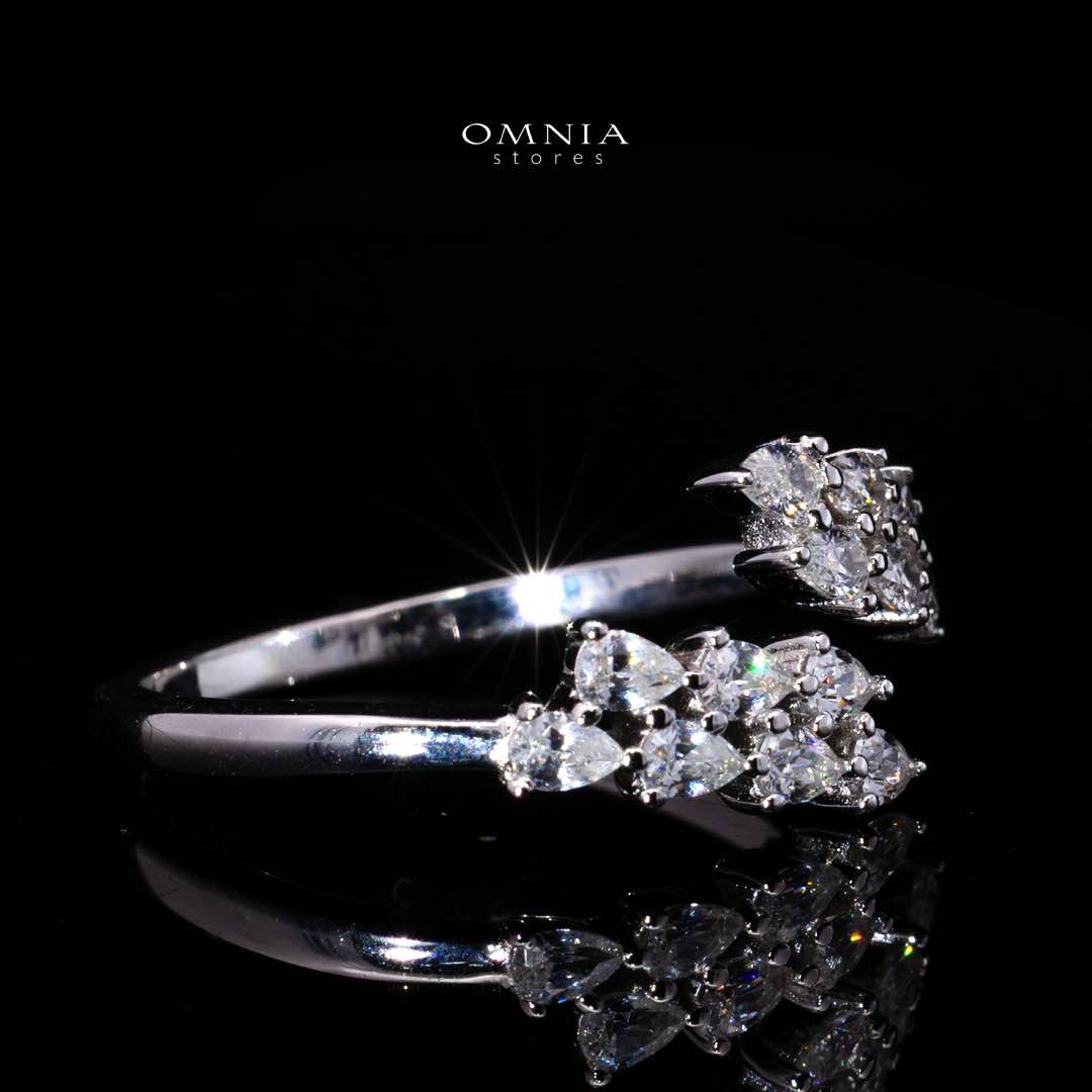 Vianna Crystal Vine Ring in 925 Silver with Premium Simulated Diamonds
