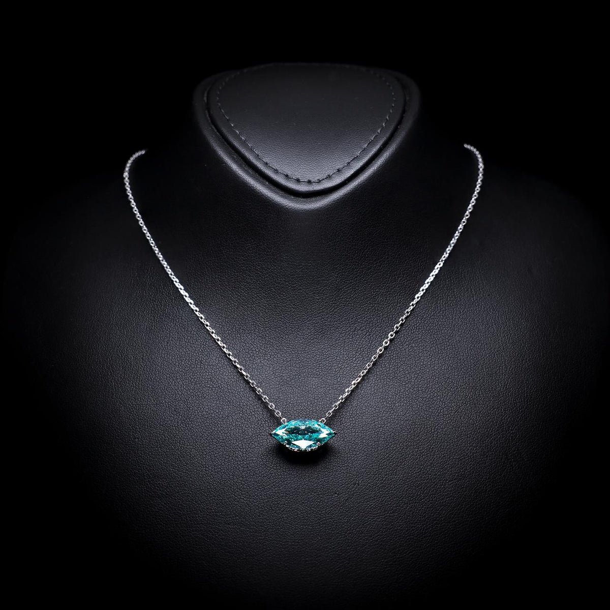 Ailsa Turquoise Pavé Necklace with Certificate | High-Quality Simulated Diamonds in 925 Sterling Silver