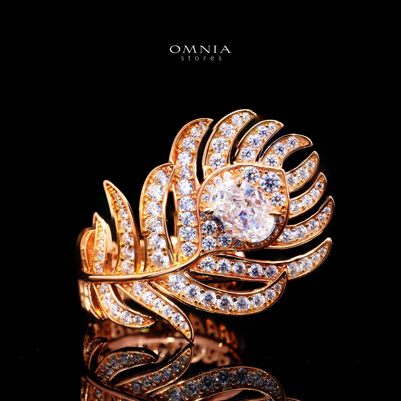 Teshi Rose Gold Ring with Certified High-Quality Premium Simulated Diamonds in 925 Sterling Silver