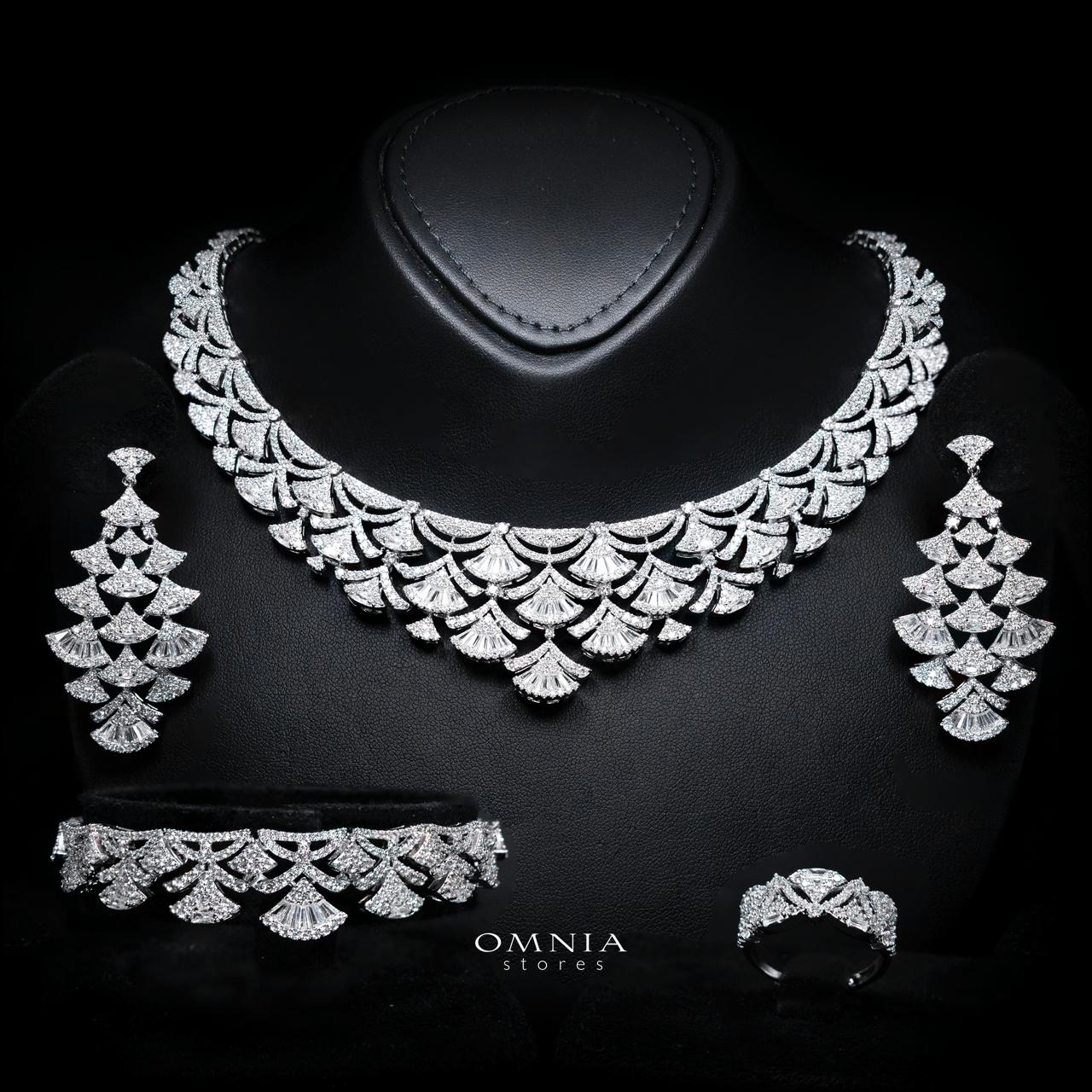 Jemila Luxury Bridal Full Set with High-Quality Simulated Diamonds – Rhodium Plated