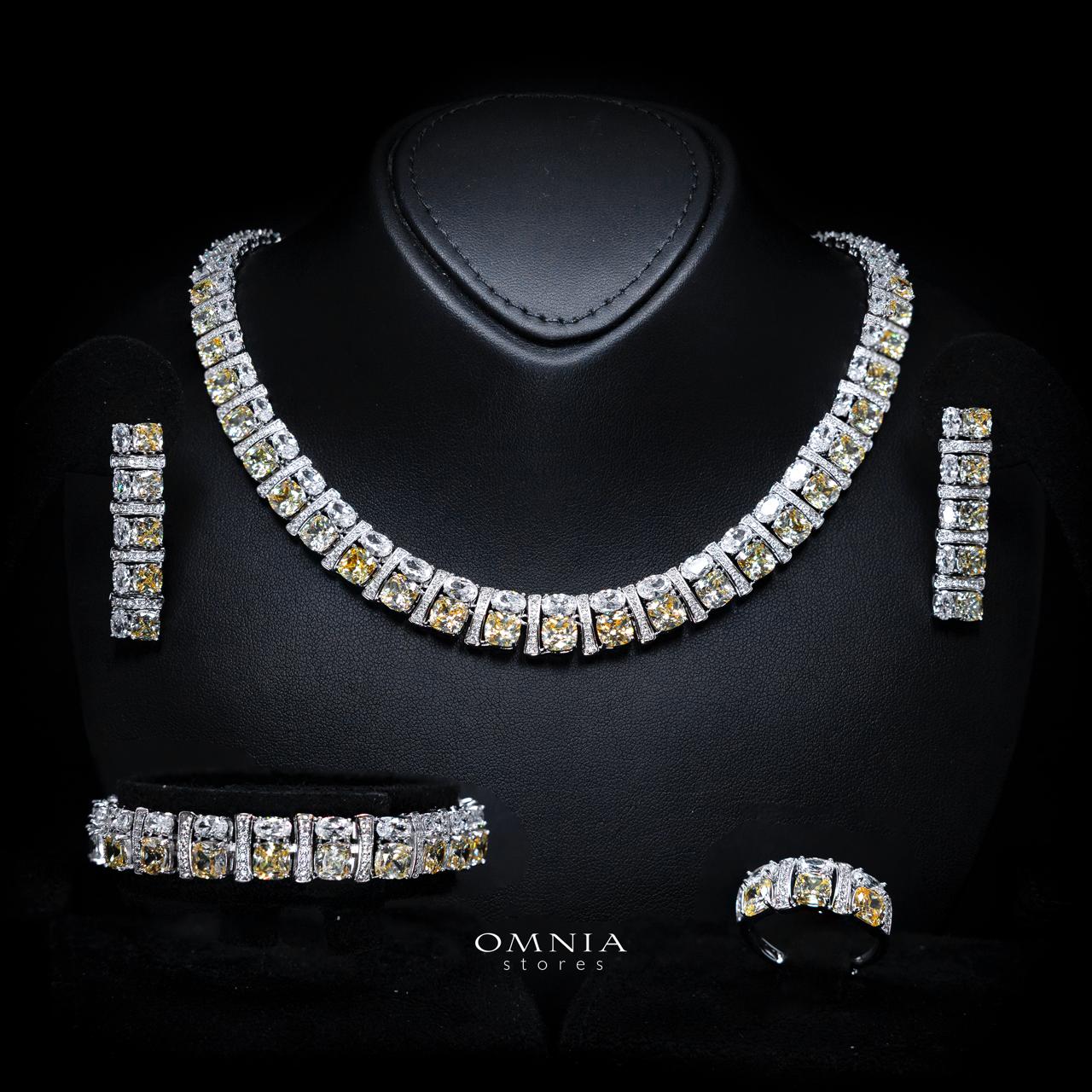 Marley Yellow Bridal Full Set with High-Quality Simulated Diamonds – Rhodium Plated