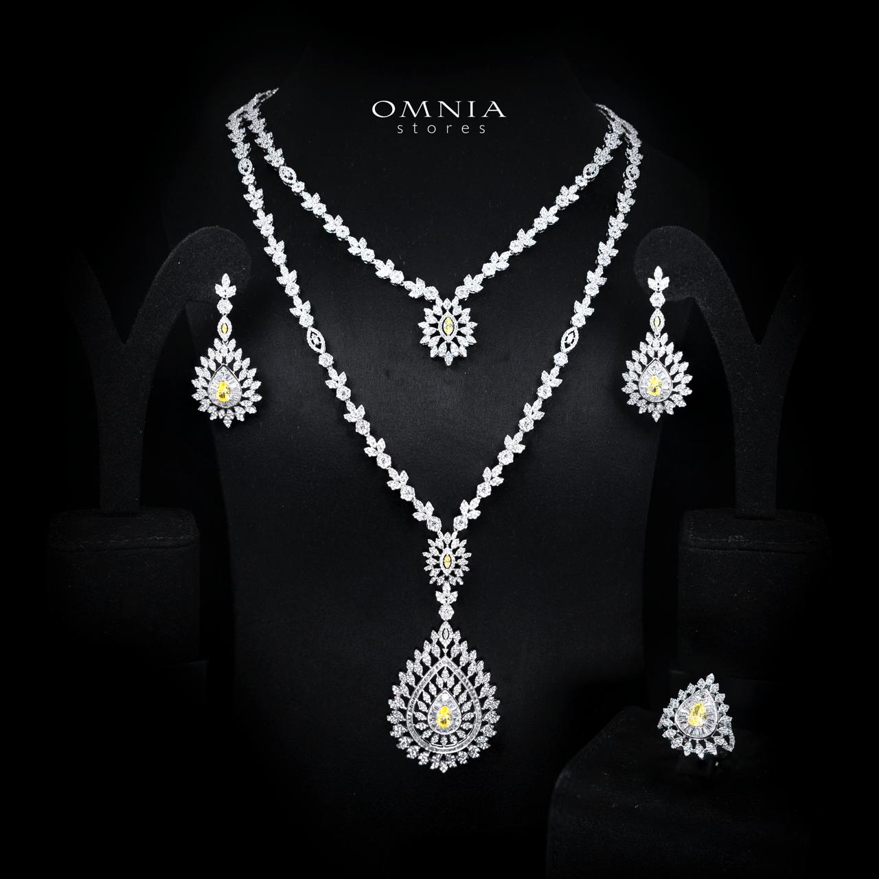 Keyla Yellow Luxury Bridal Long Chain Full Set with High-Quality Simulated Diamonds