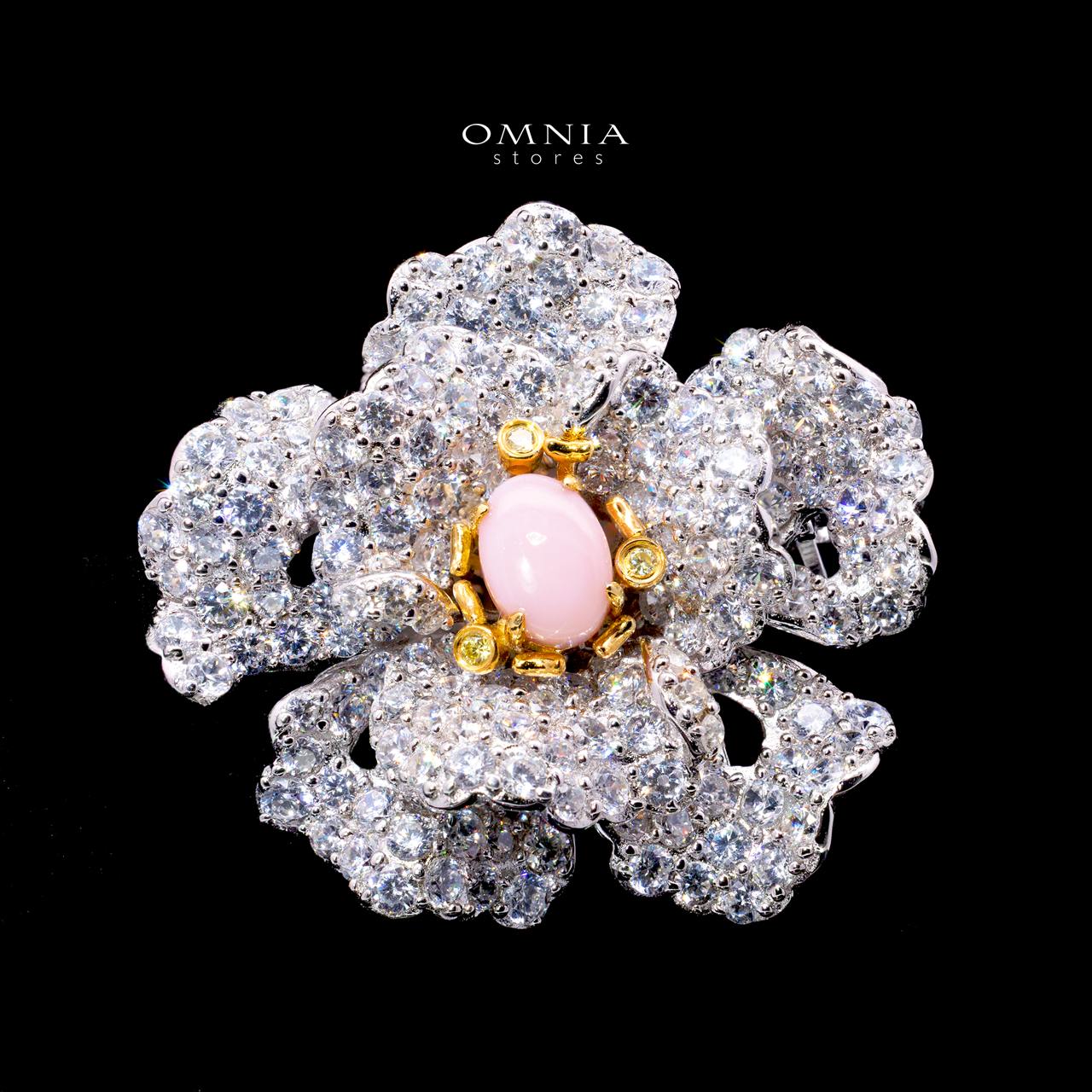 Mayana Brooch with High-Quality Premium Simulated Diamonds in 925 Sterling Silver