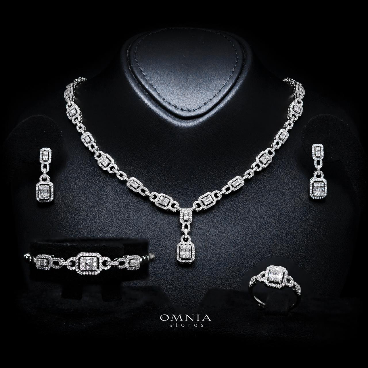 Sindy White Luxury Bridal Full Set with High-Quality Simulated Diamonds – Rhodium Plated