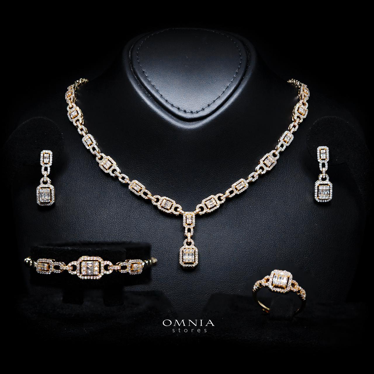 Sindy Gold Luxury Bridal Full Set with High-Quality Simulated Diamonds – Rhodium Plated