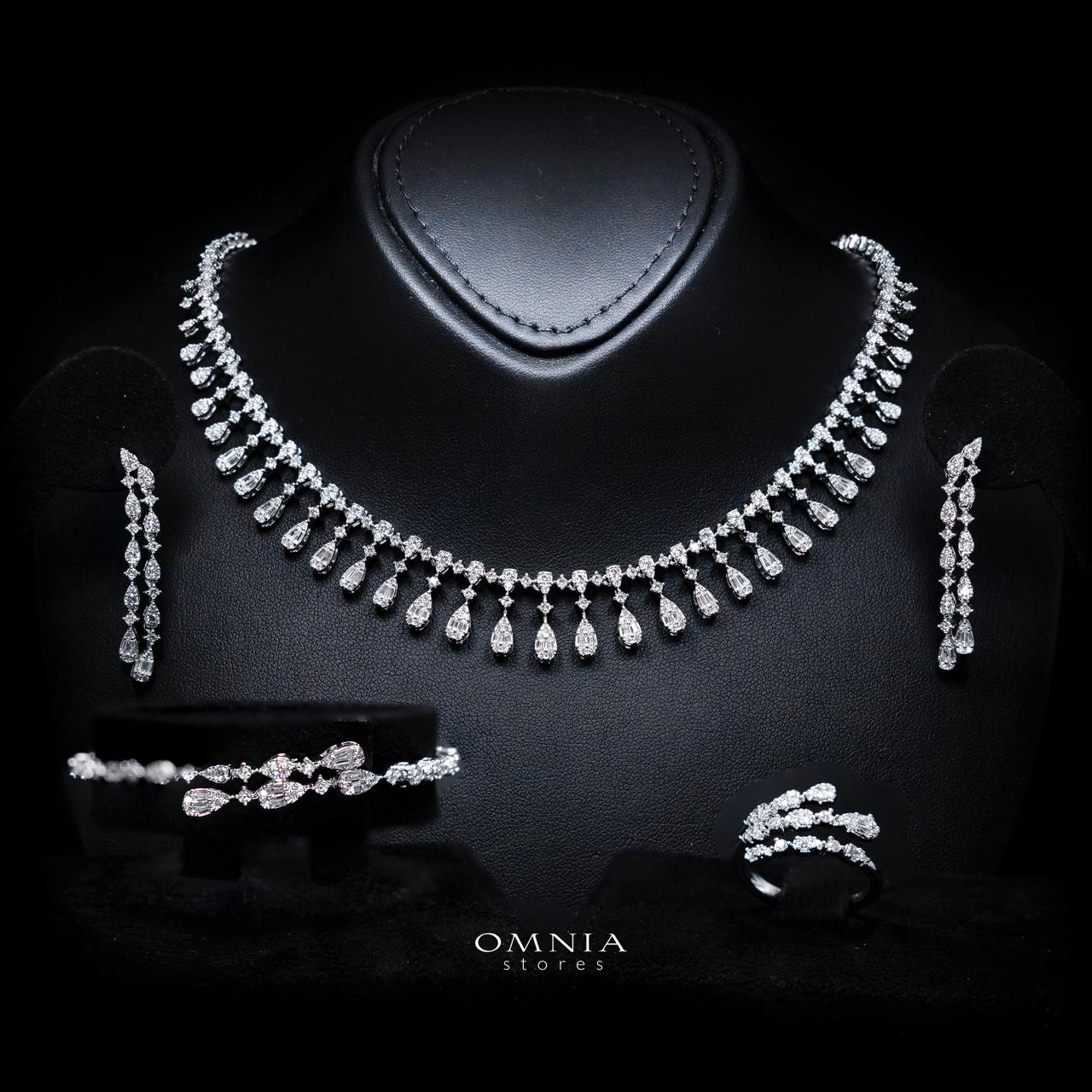 Madeline White Luxury Bridal Full Set with High-Quality Simulated Diamonds – Rhodium Plated