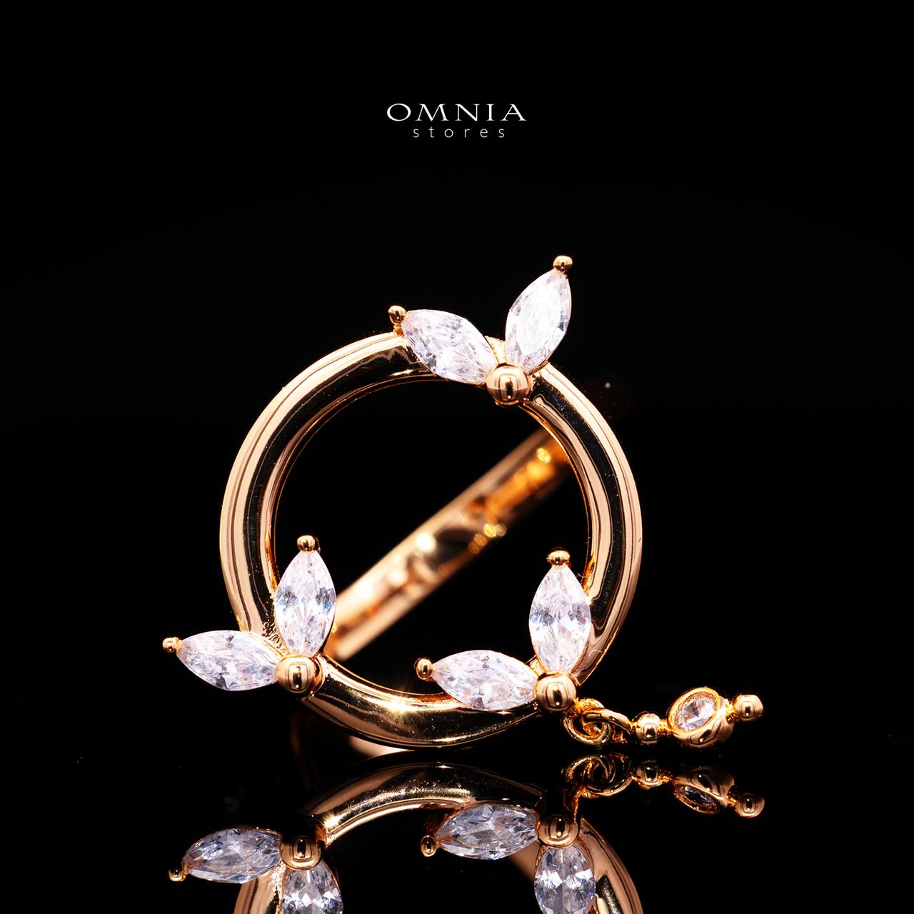 Stacey Rose Gold Premium Rhodium-Plated Alloy Ring with High-Quality Simulated Diamonds
