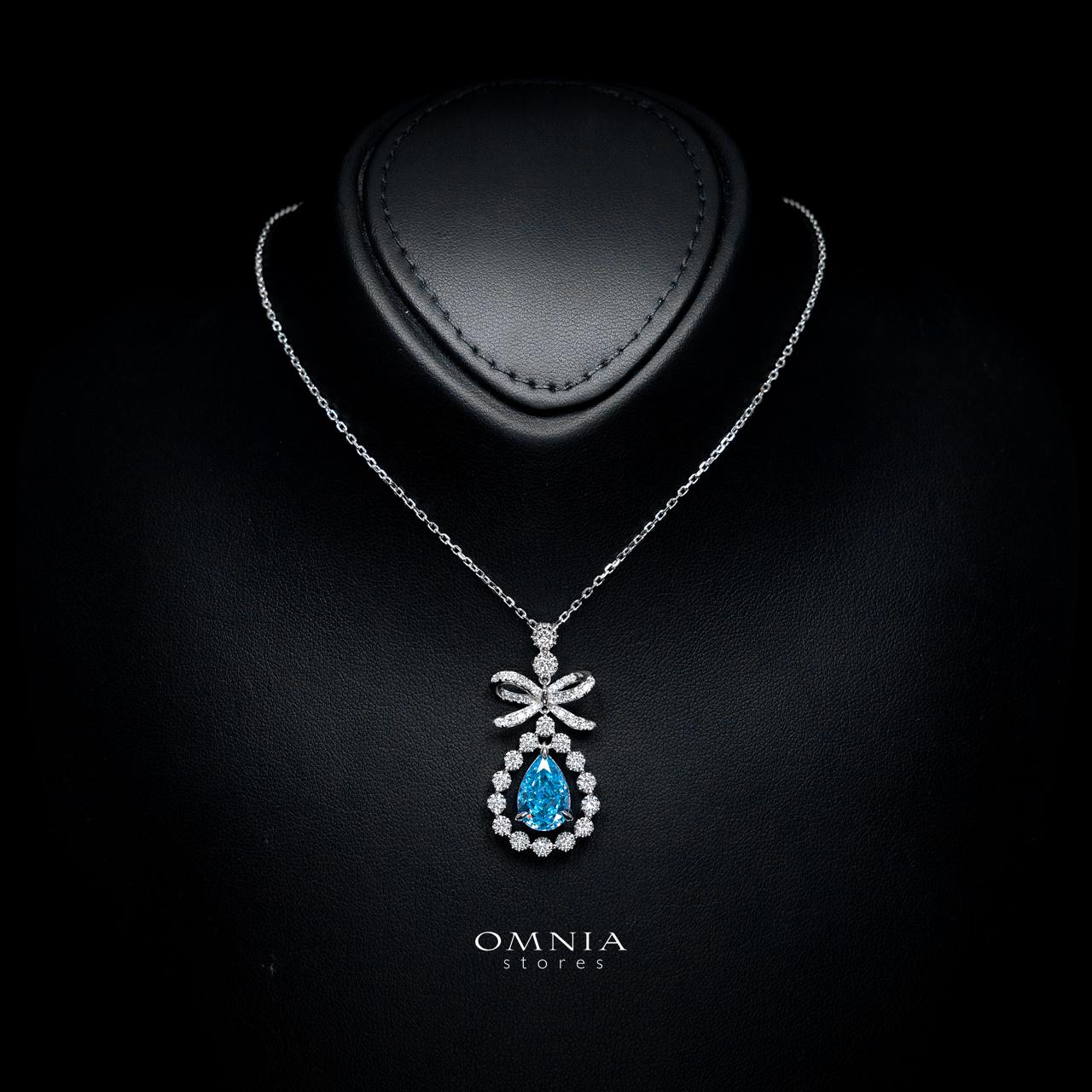 Alani Baby Blue Necklace with Certified Premium Simulated Diamonds in 925 Sterling Silver
