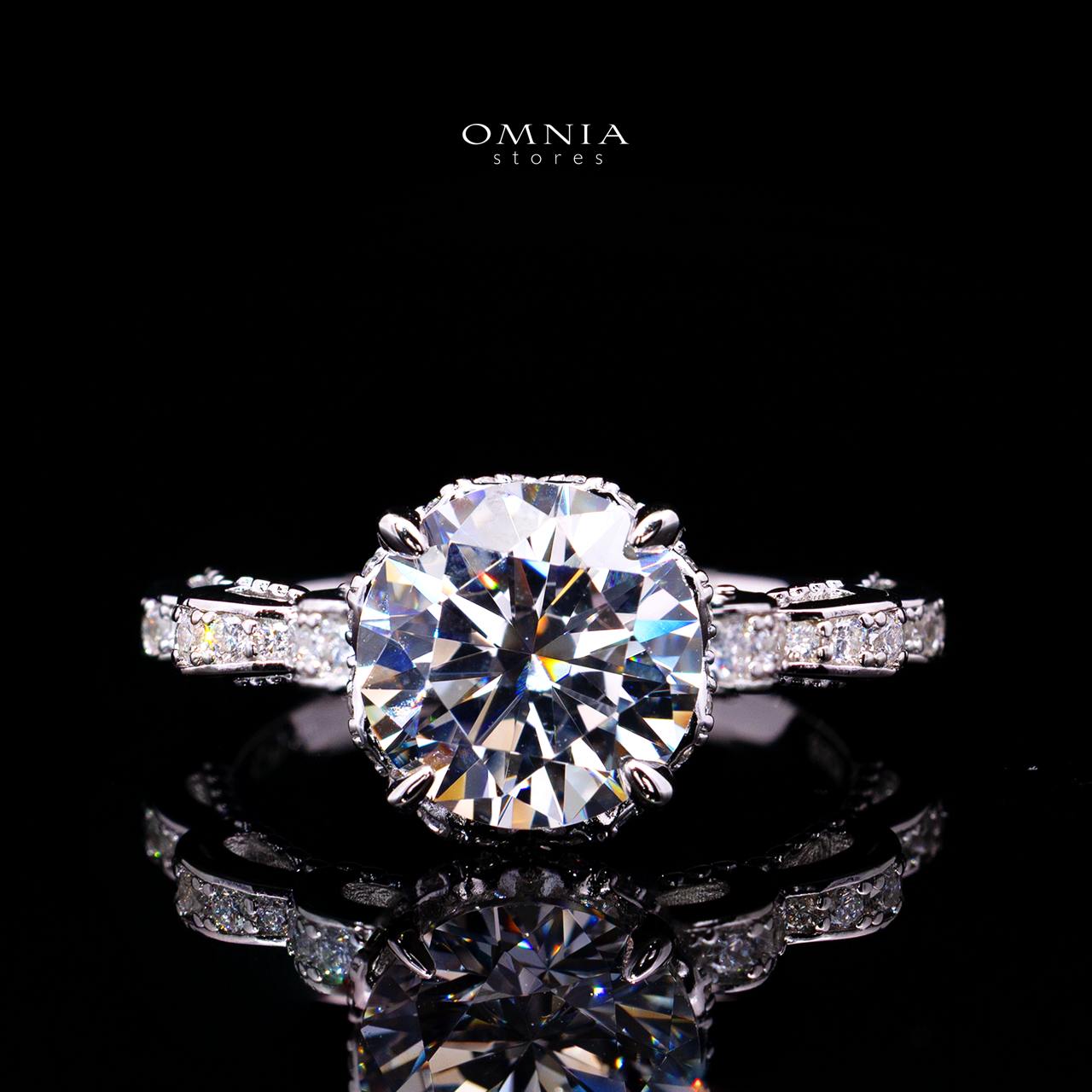 Ruffa Ring with Certified Premium Simulated Diamonds in 925 Sterling Silver