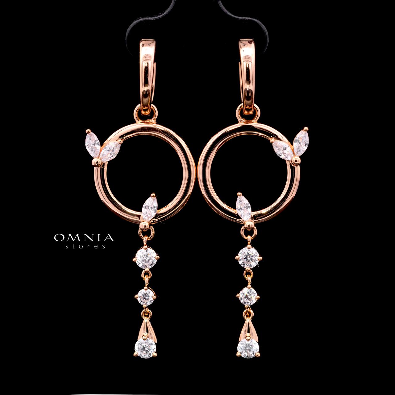 Stacey Rose Gold Premium Rhodium-Plated Alloy Earring with High-Quality Simulated Diamonds