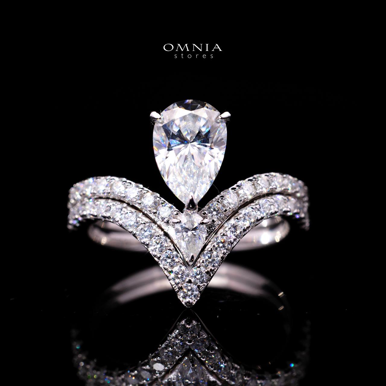 Katrin Pear-Cut Moissanite Ring 6x9mm (1.5CT) in 925 Sterling Silver