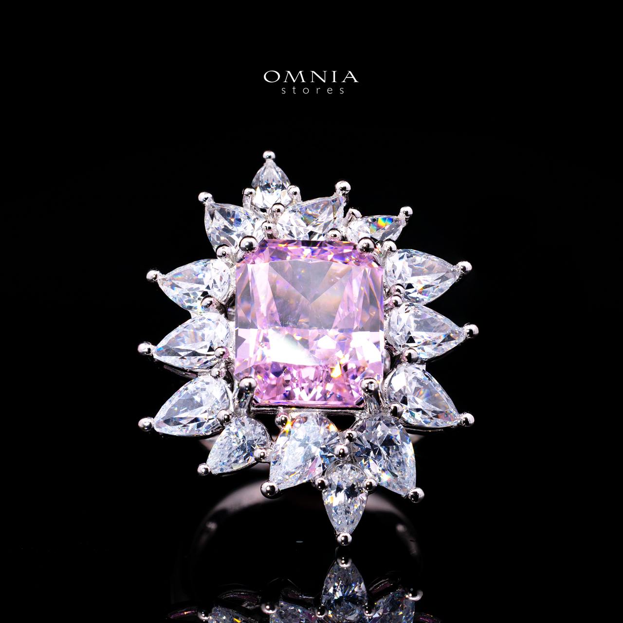 Lauryn Pink Ring with Certified Premium Simulated Diamonds in 925 Sterling Silver