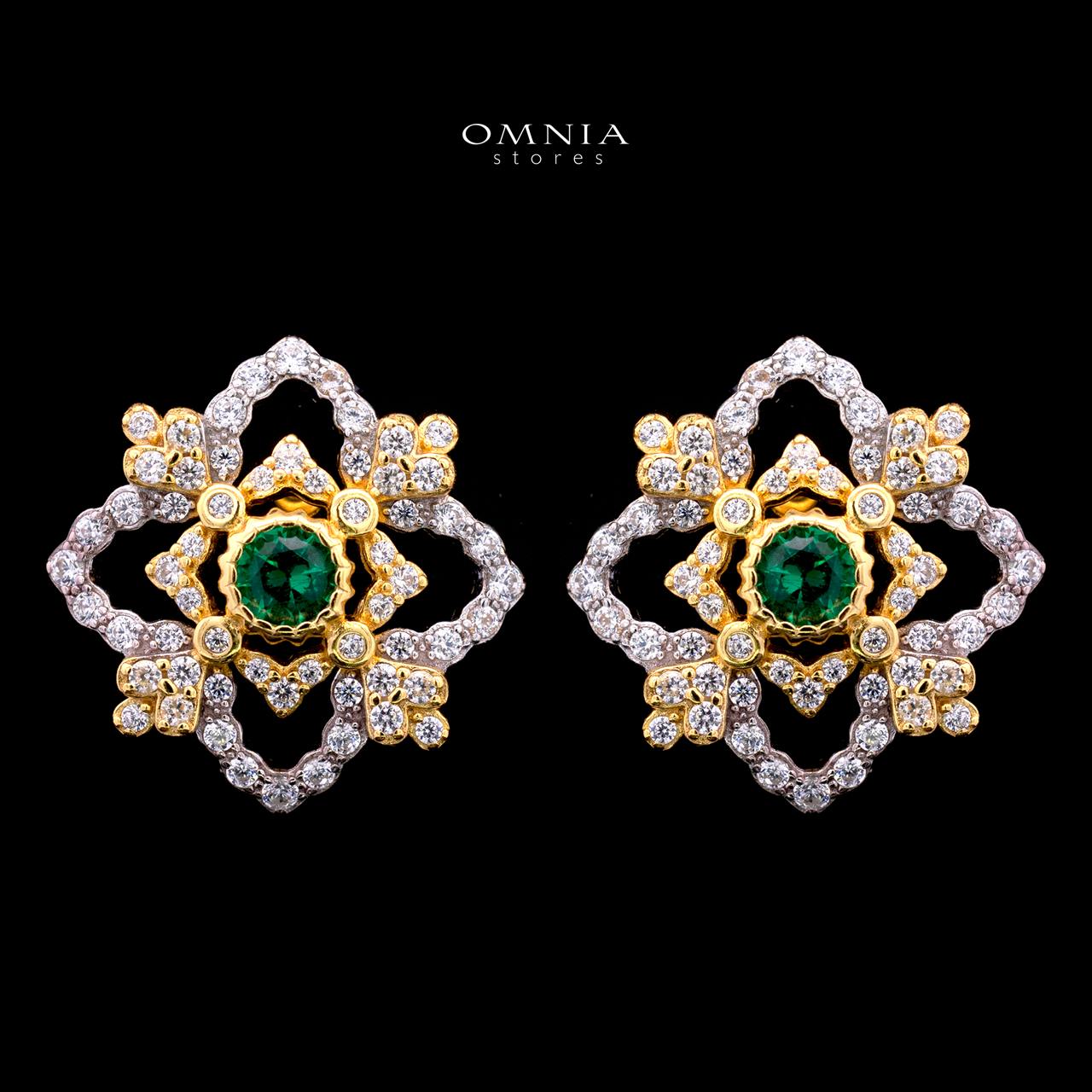 Aureliana Gold Plated Earrings with Certified High-Quality Simulated Diamonds in 925 Sterling Silver
