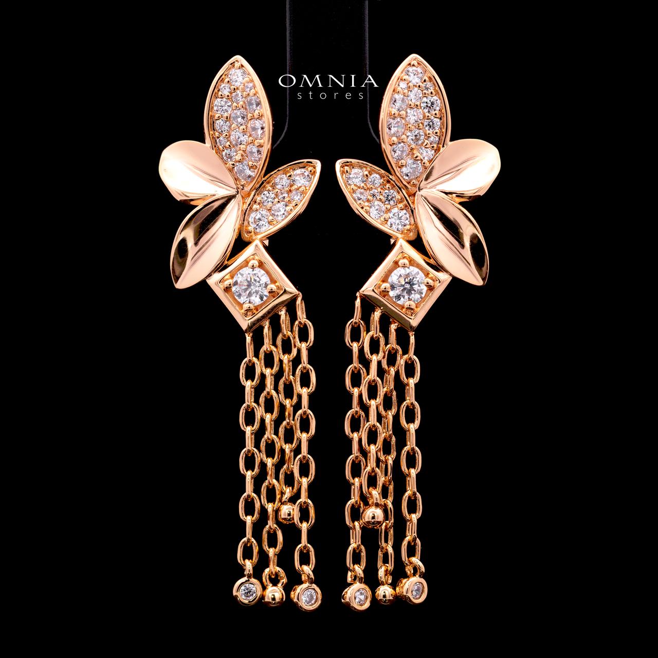 Althea Rose Gold Premium Rhodium-Plated Alloy Earring with High-Quality Simulated Diamonds
