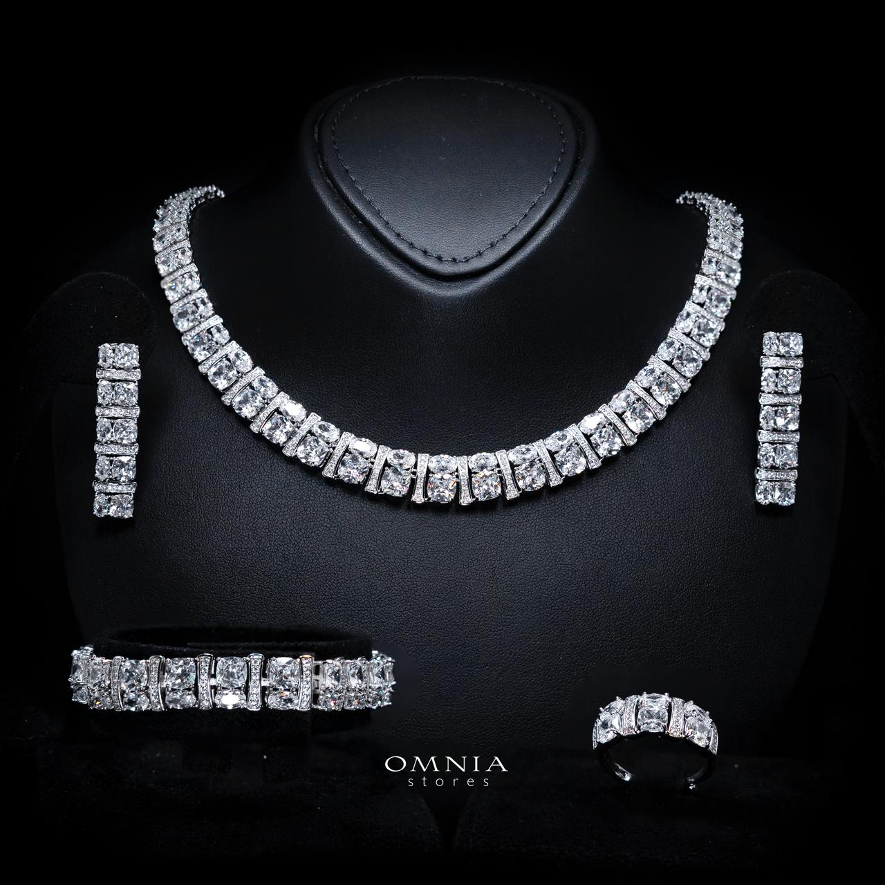 Marley White Bridal Full Set with High-Quality Simulated Diamonds – Rhodium Plated